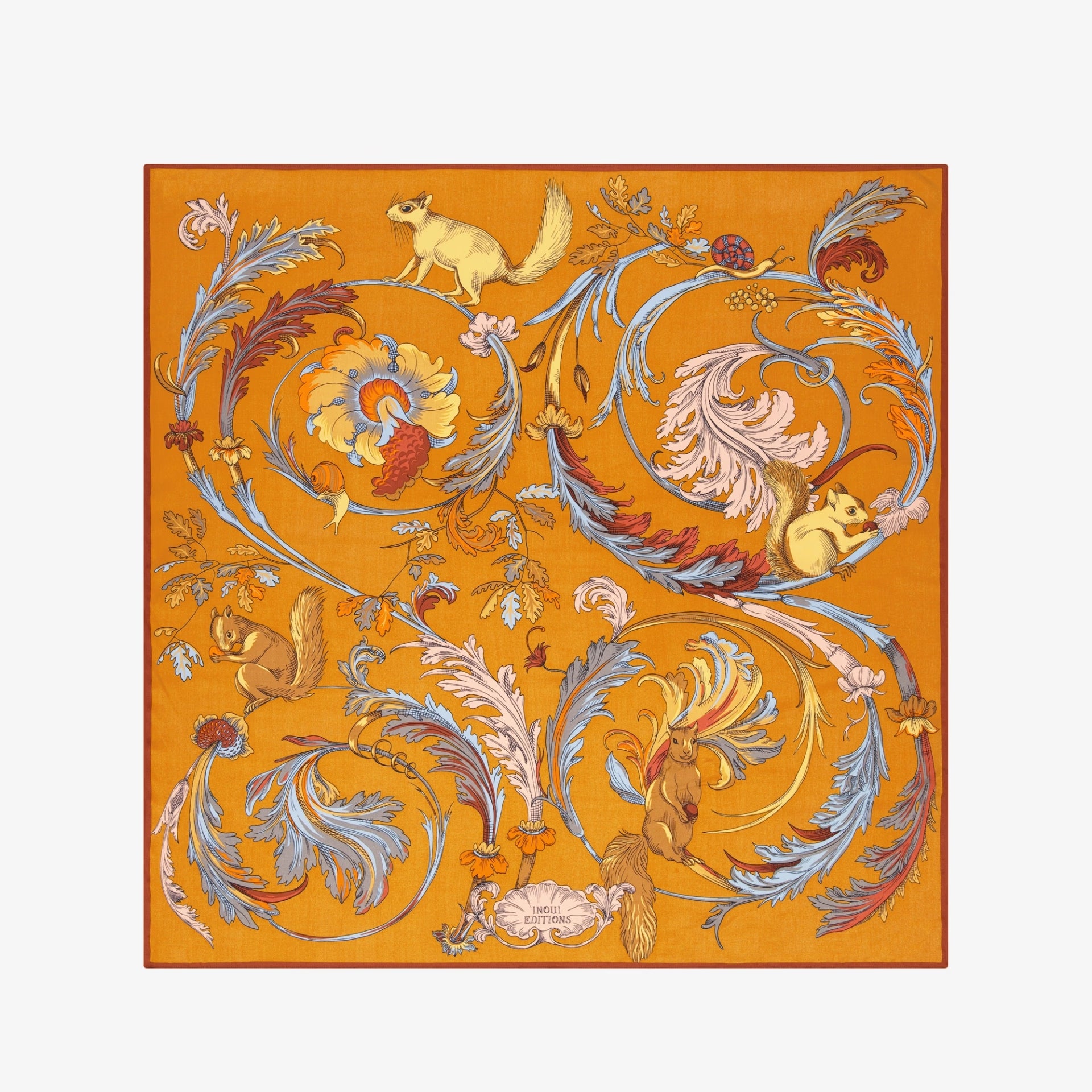 Square 100 Rococo golden brown scarf