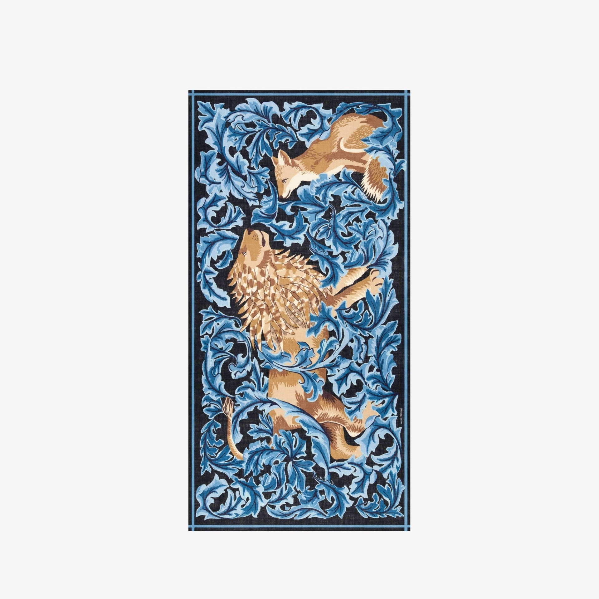 Scarf 100 Leonard blue wool