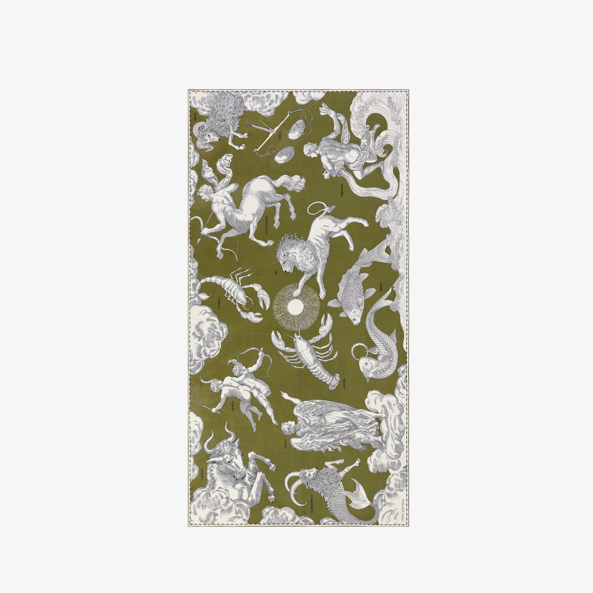 Scarf 100 astrology khaki wool scarf