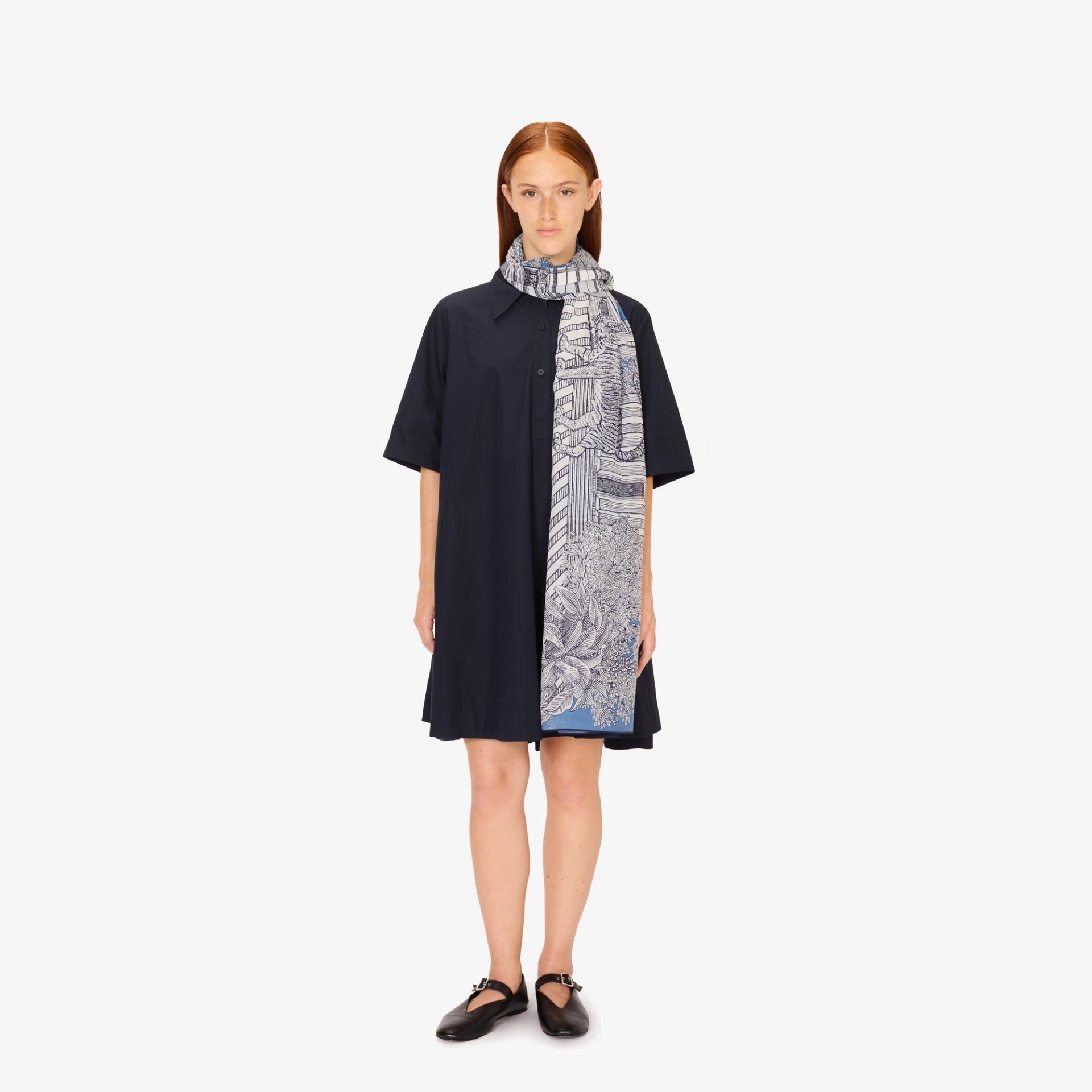 Scarf 80 mirage blue wool scarf