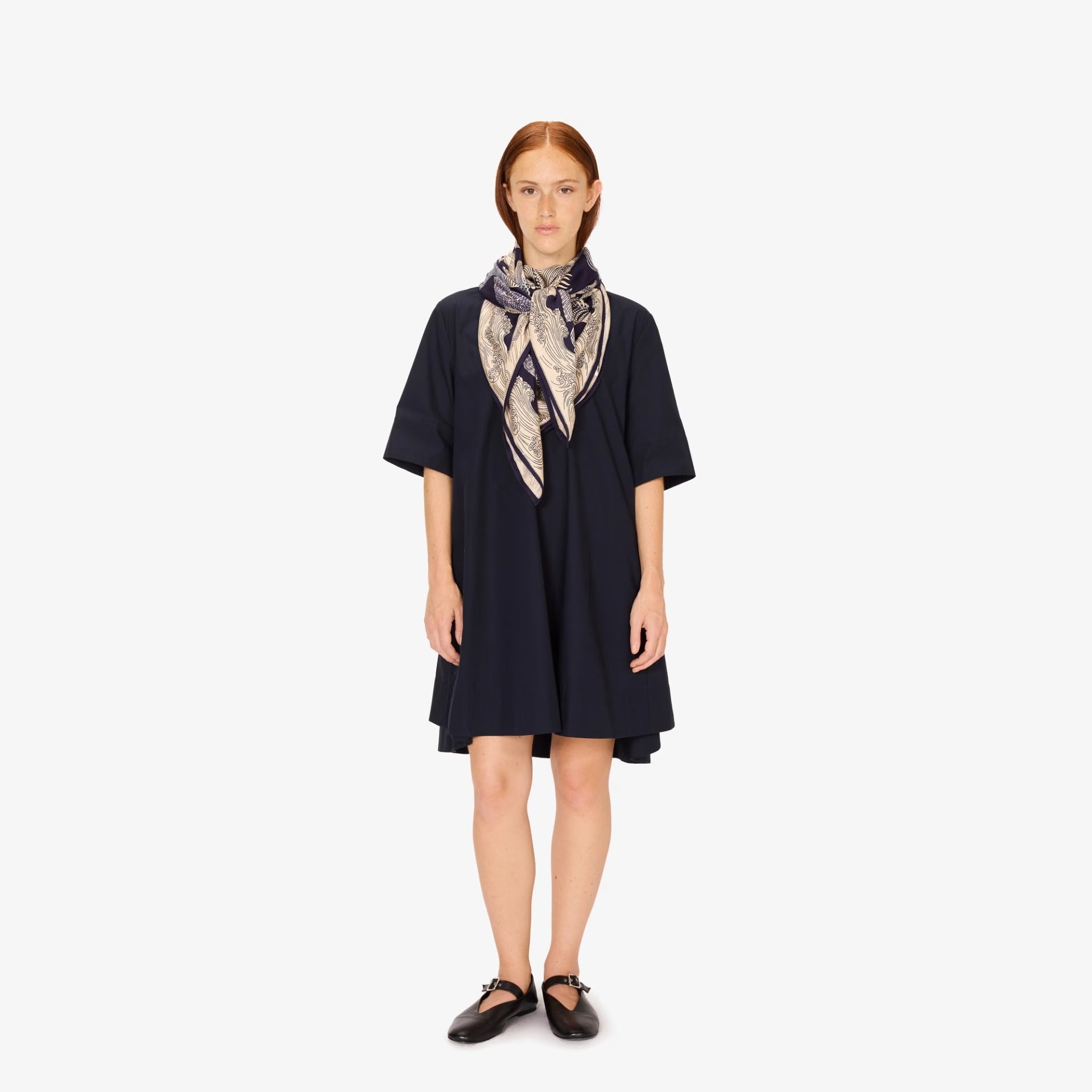 Scarf square 130 - poseidon blue