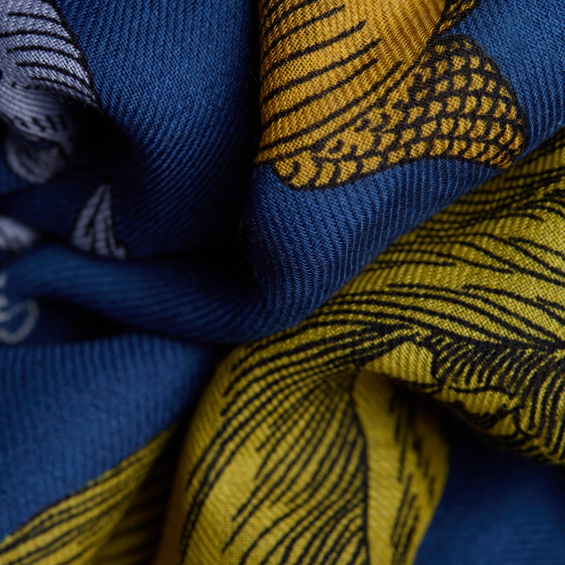 Scarf 100 astrology blue wool scarf