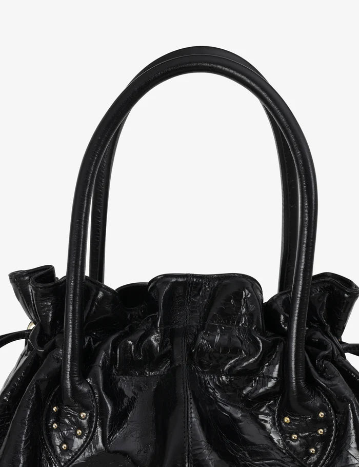 Tramontano Amalfi Maxi 3 handbag – Available at NEVE Antwerp – Black Italian Leather Tote - Handle -Black
