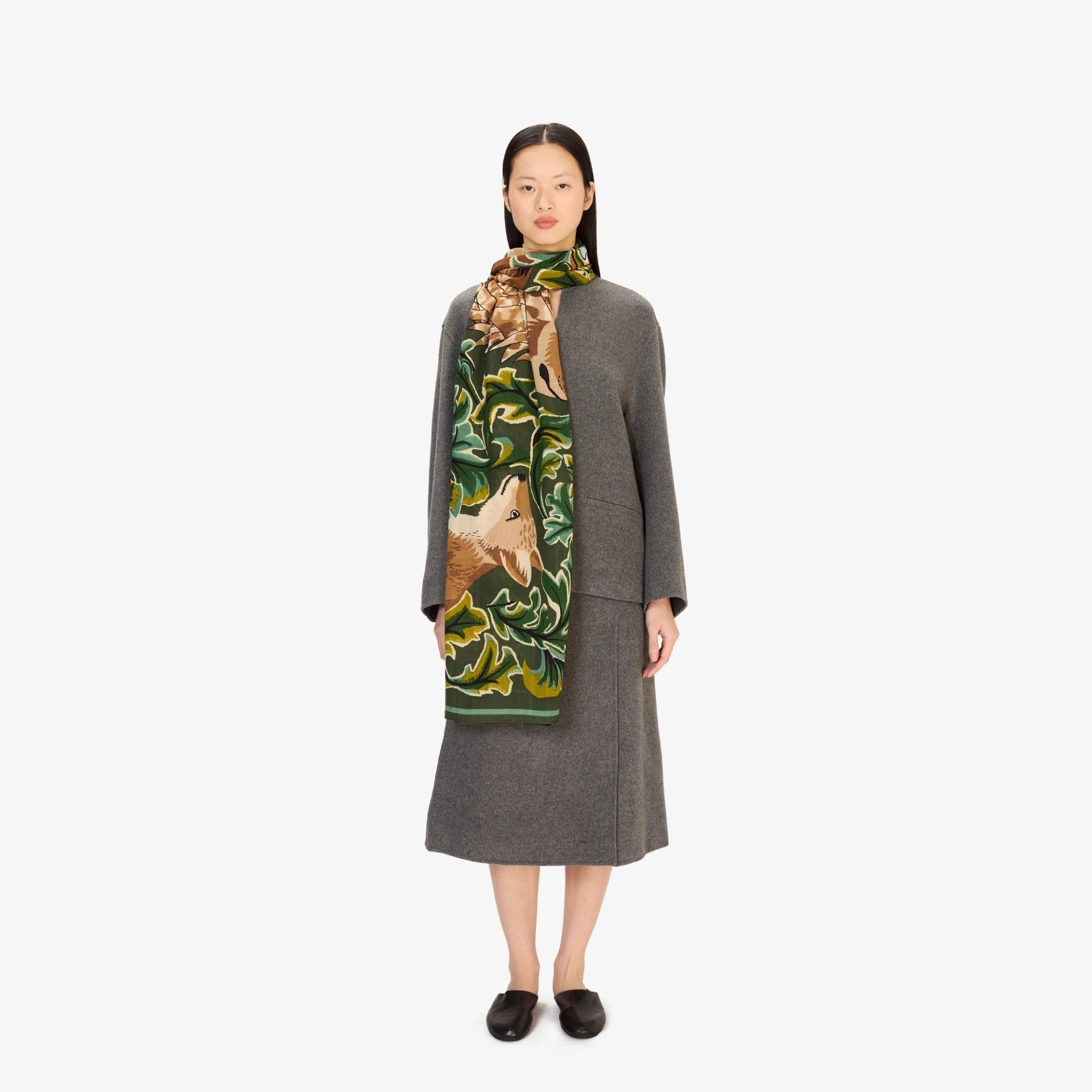 Scarf 100 Leonard green wool