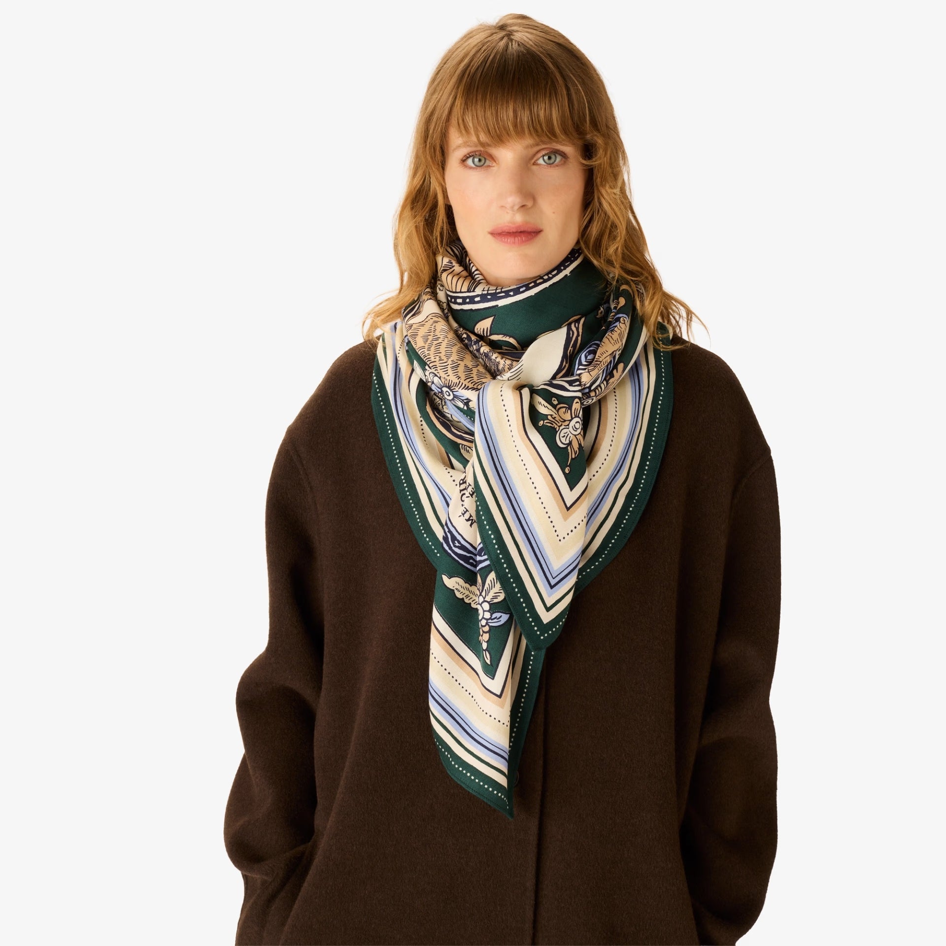 Square 130 Chance Inoui green scarf