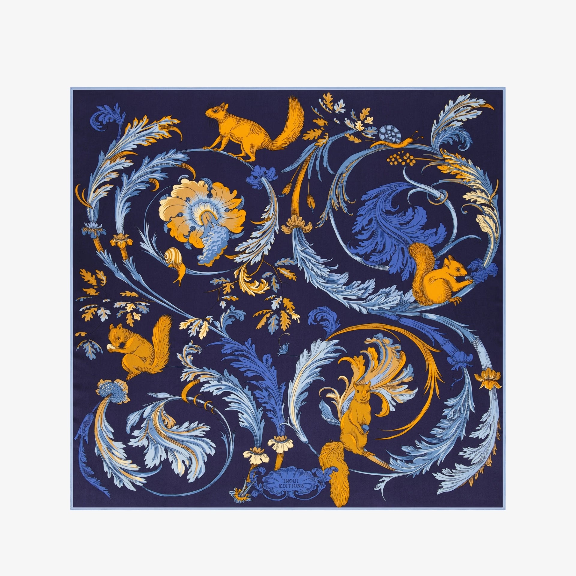 Square 100 Rococo navy scarf