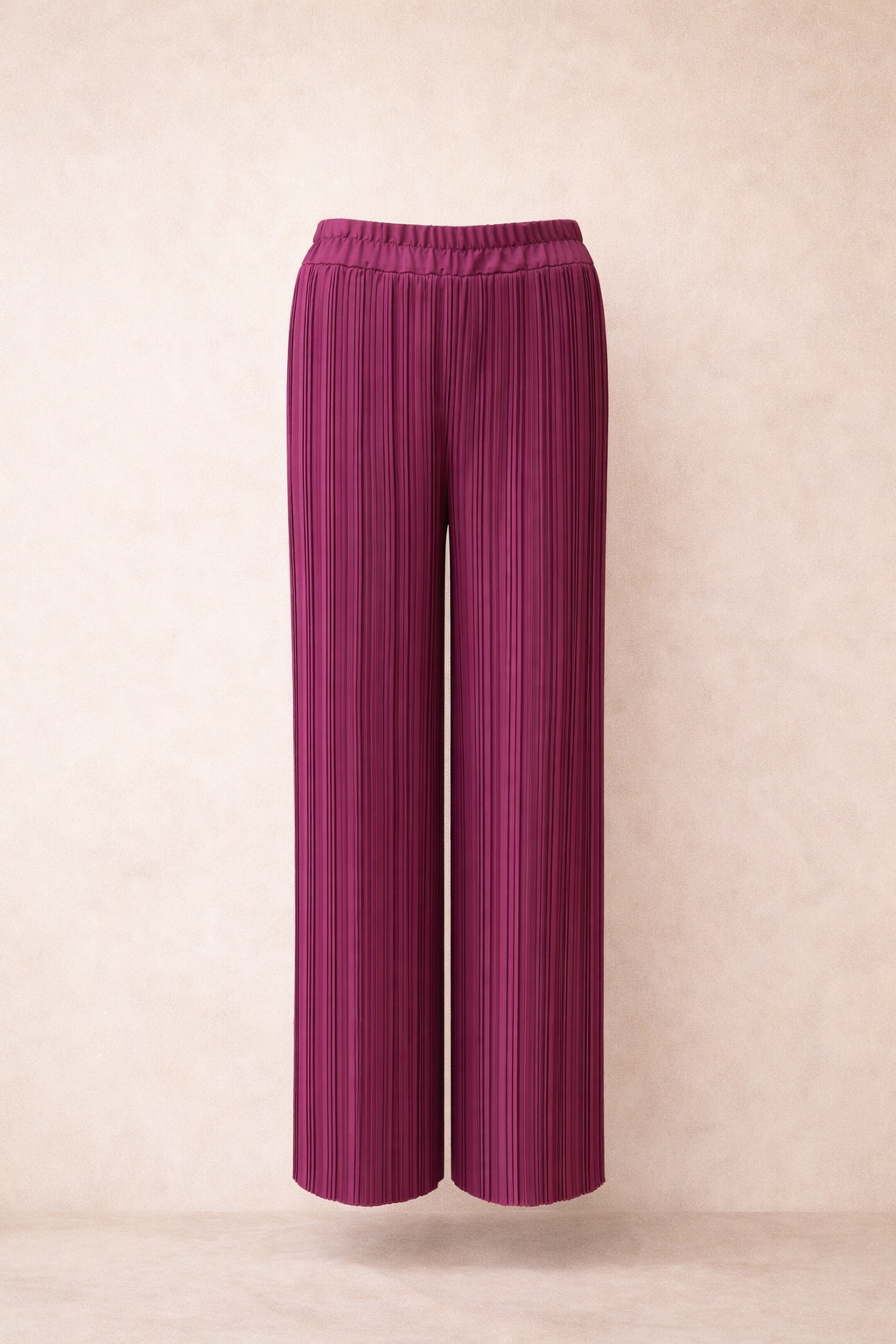 Burgundy Pleated Relaxed Fit Trousers