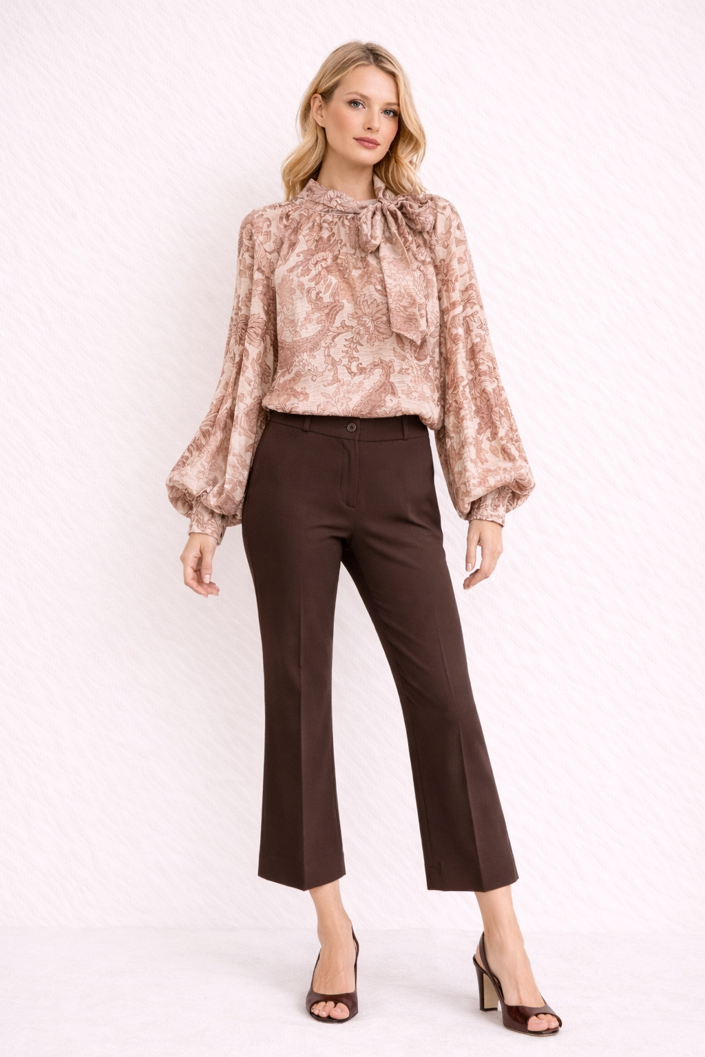 Women's Chocolate Brown Cropped Trousers