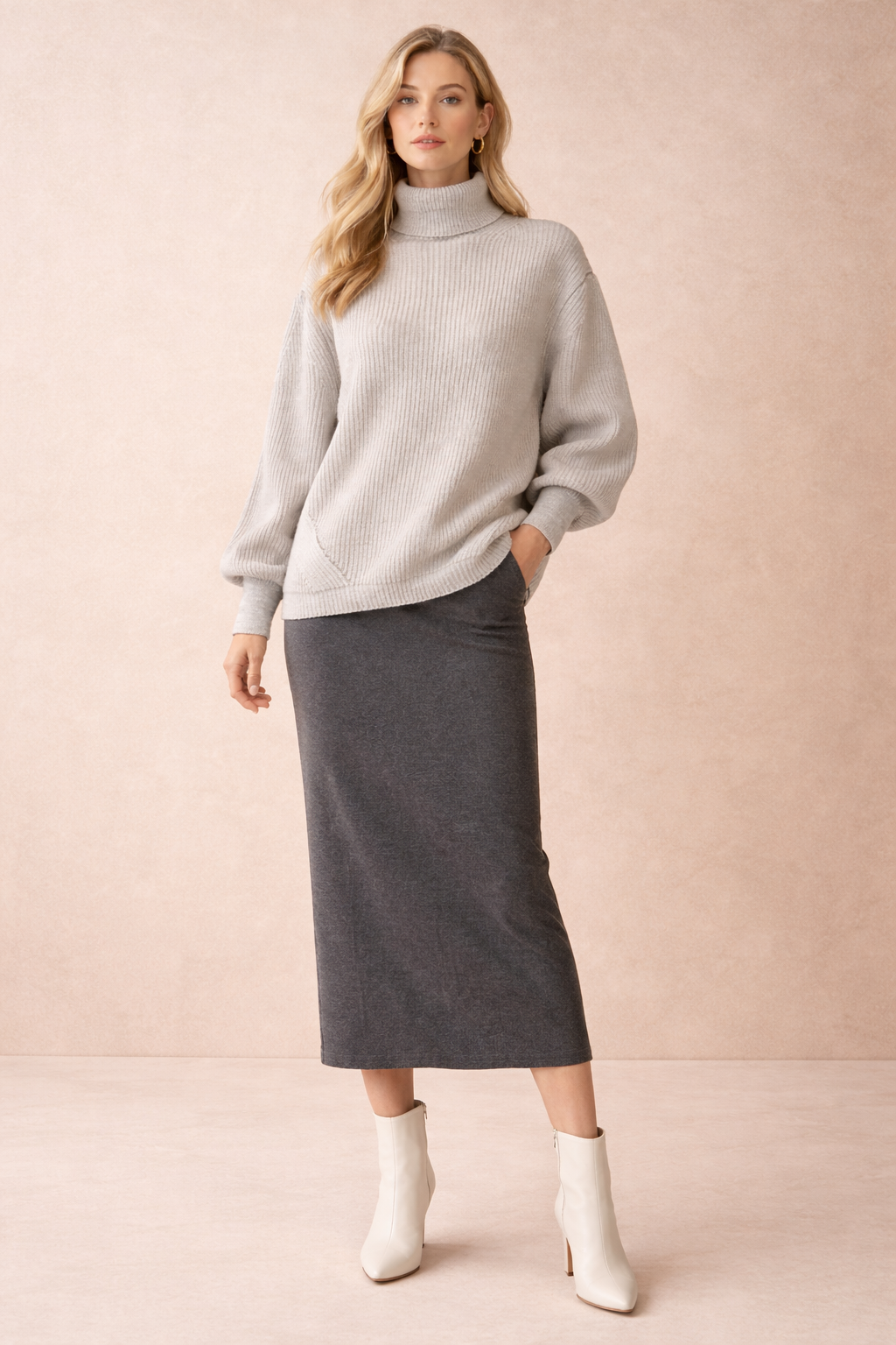 Pull crème coupe décontractée