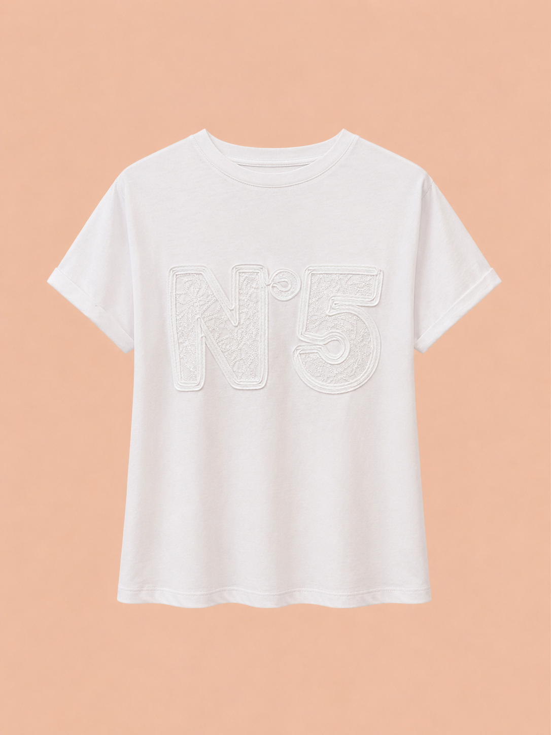 Embroidered White Cotton T-Shirt - Women's Casual Designer Tee