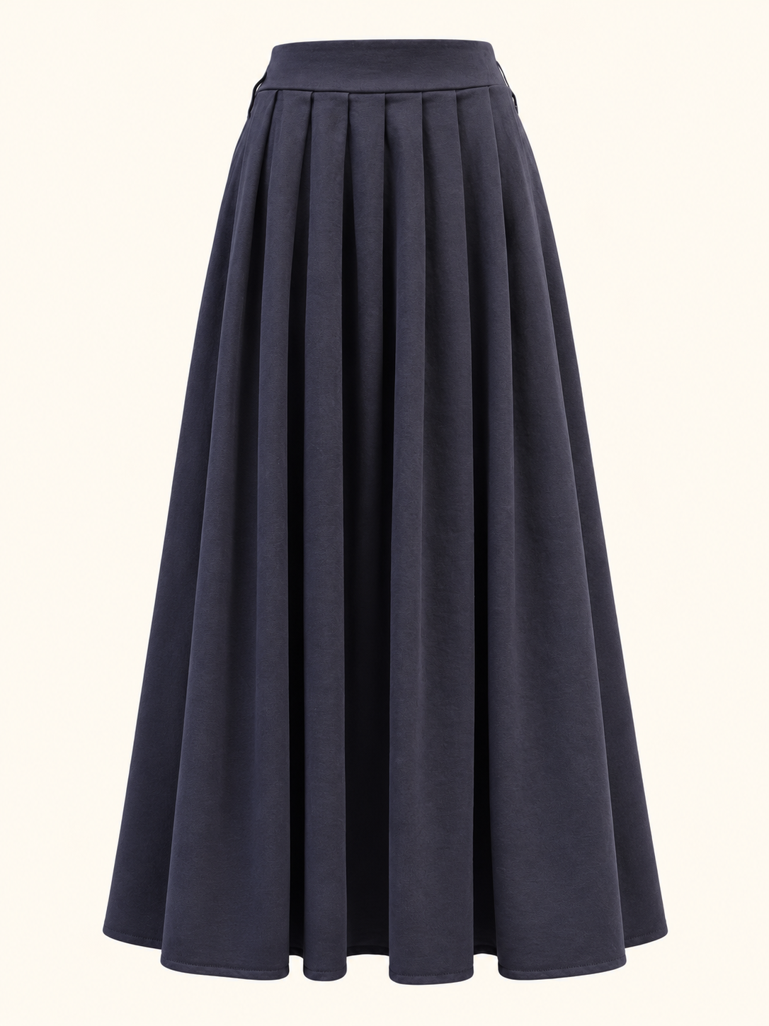 Women's High-Waisted Pleated A-Line Maxi Skirt - Dark Navy