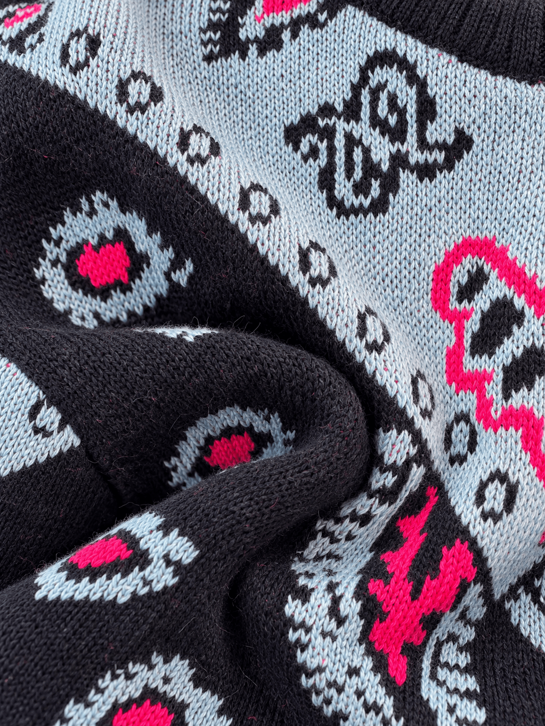 Relaxed Fit Navy Paisley Jacquard Zip-Up Cardigan - Women's Knitwear