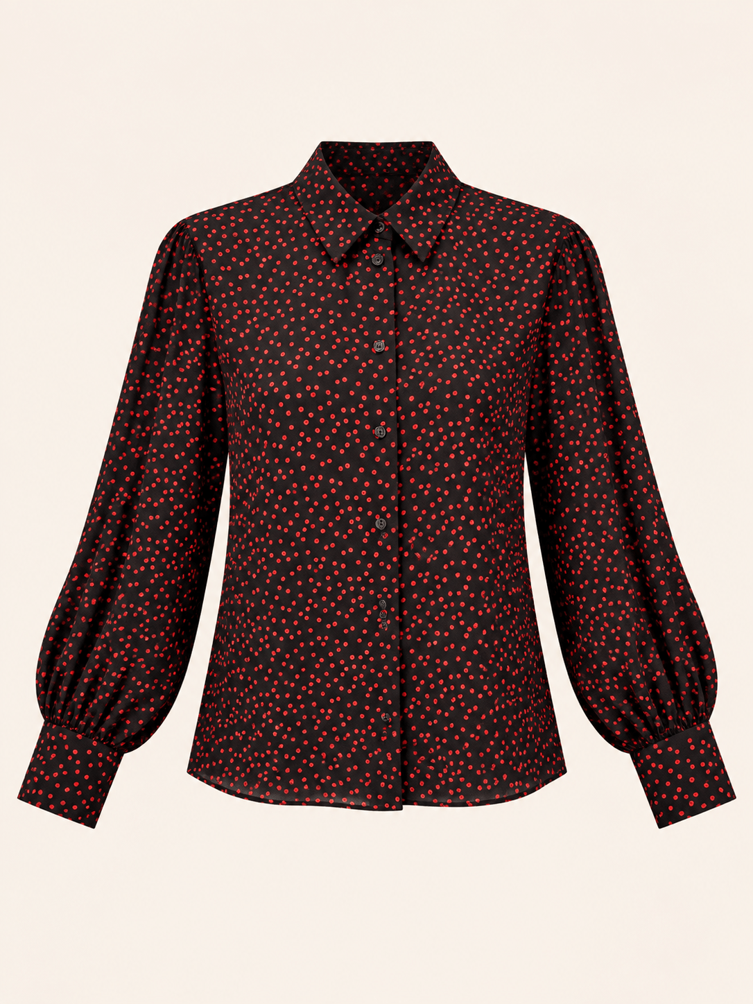 Relaxed fit Black & Red Polka Dot Blouse