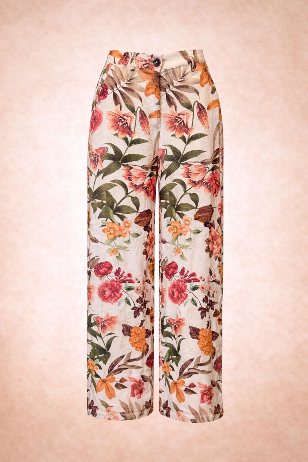 Women's Floral Wide-Leg Maxi Trousers - Lightweight Summer Palazzo Pants