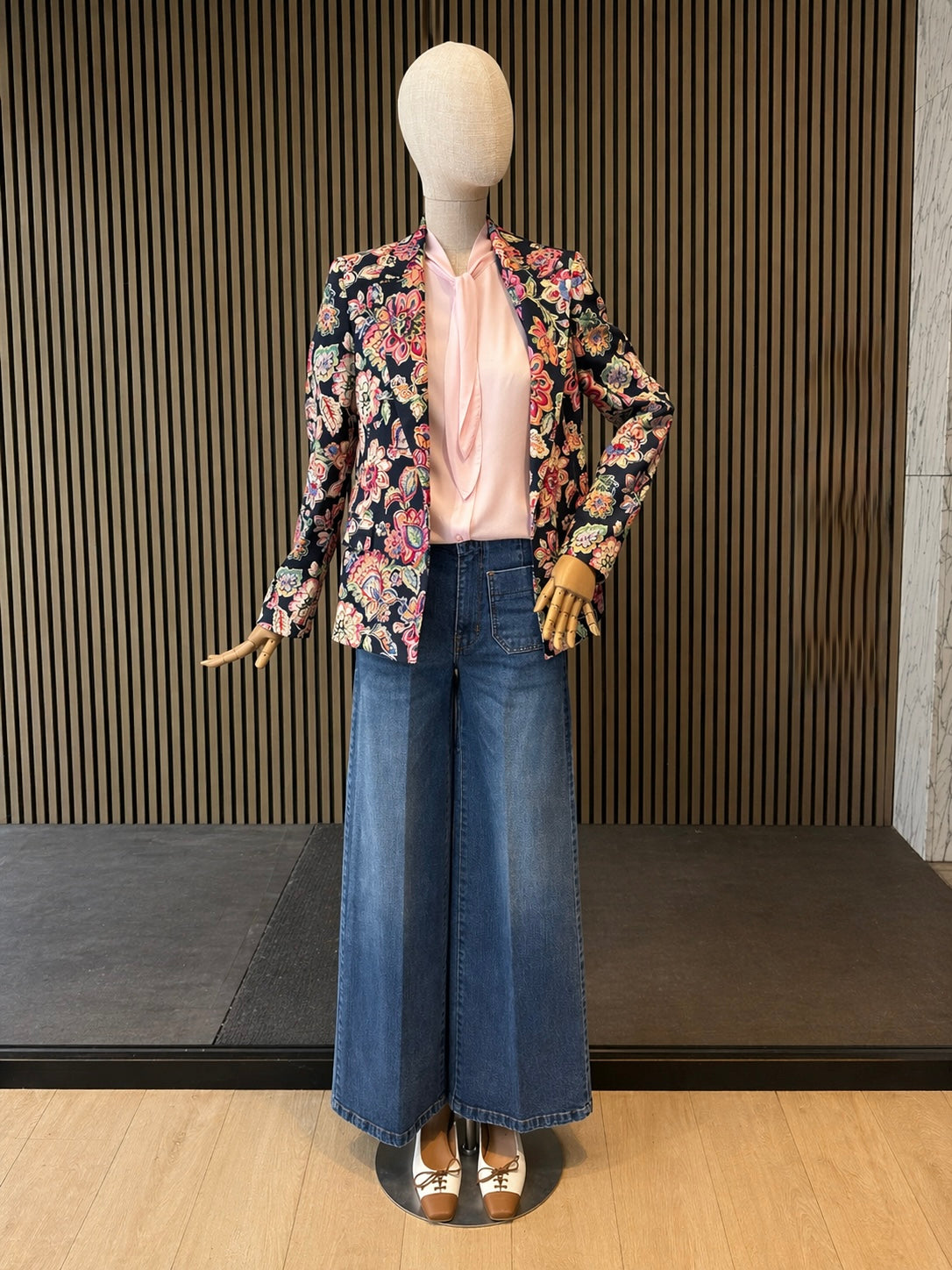 Navy Floral Tailored Blazer
