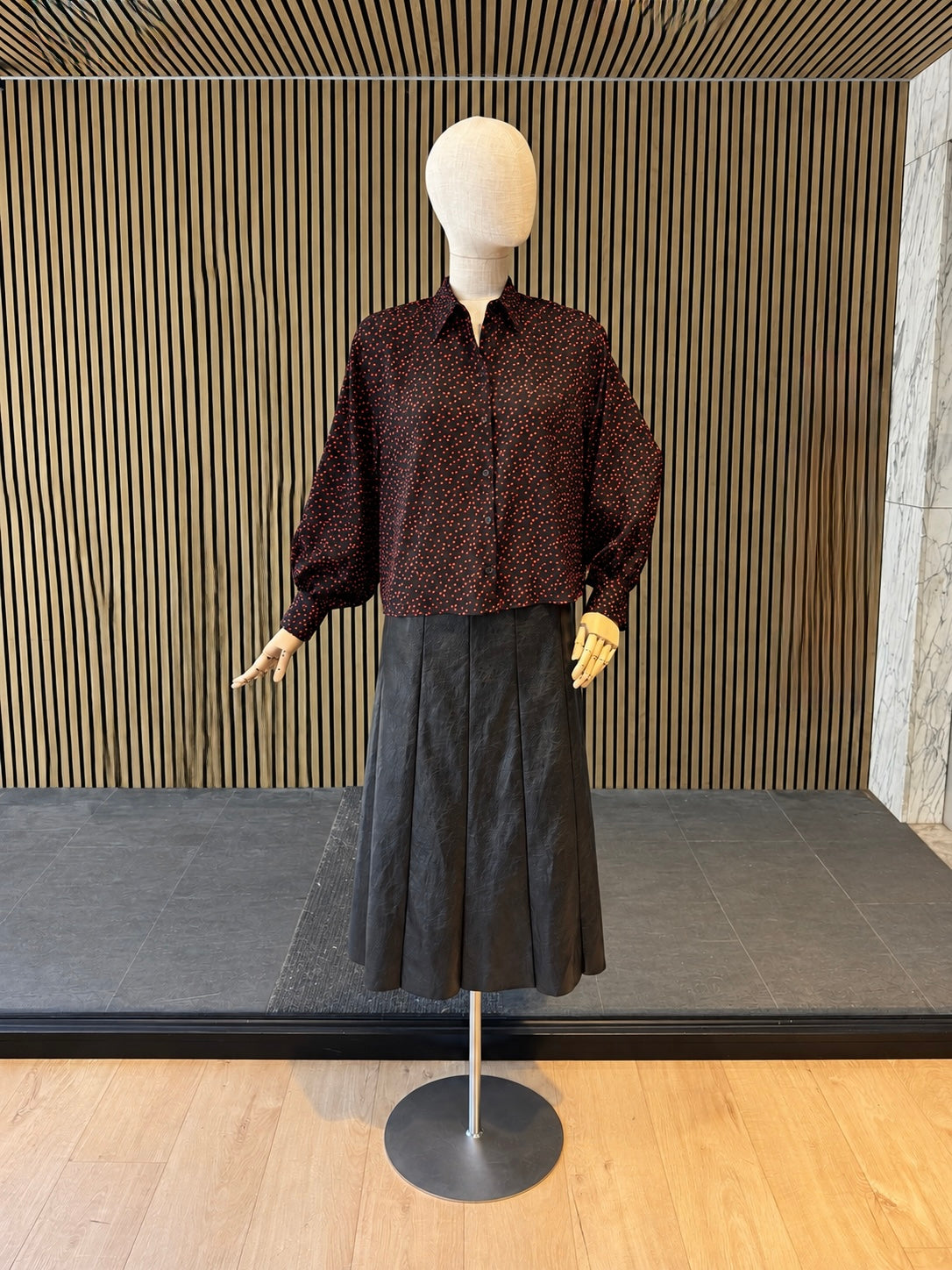 Relaxed fit Black & Red Polka Dot Blouse