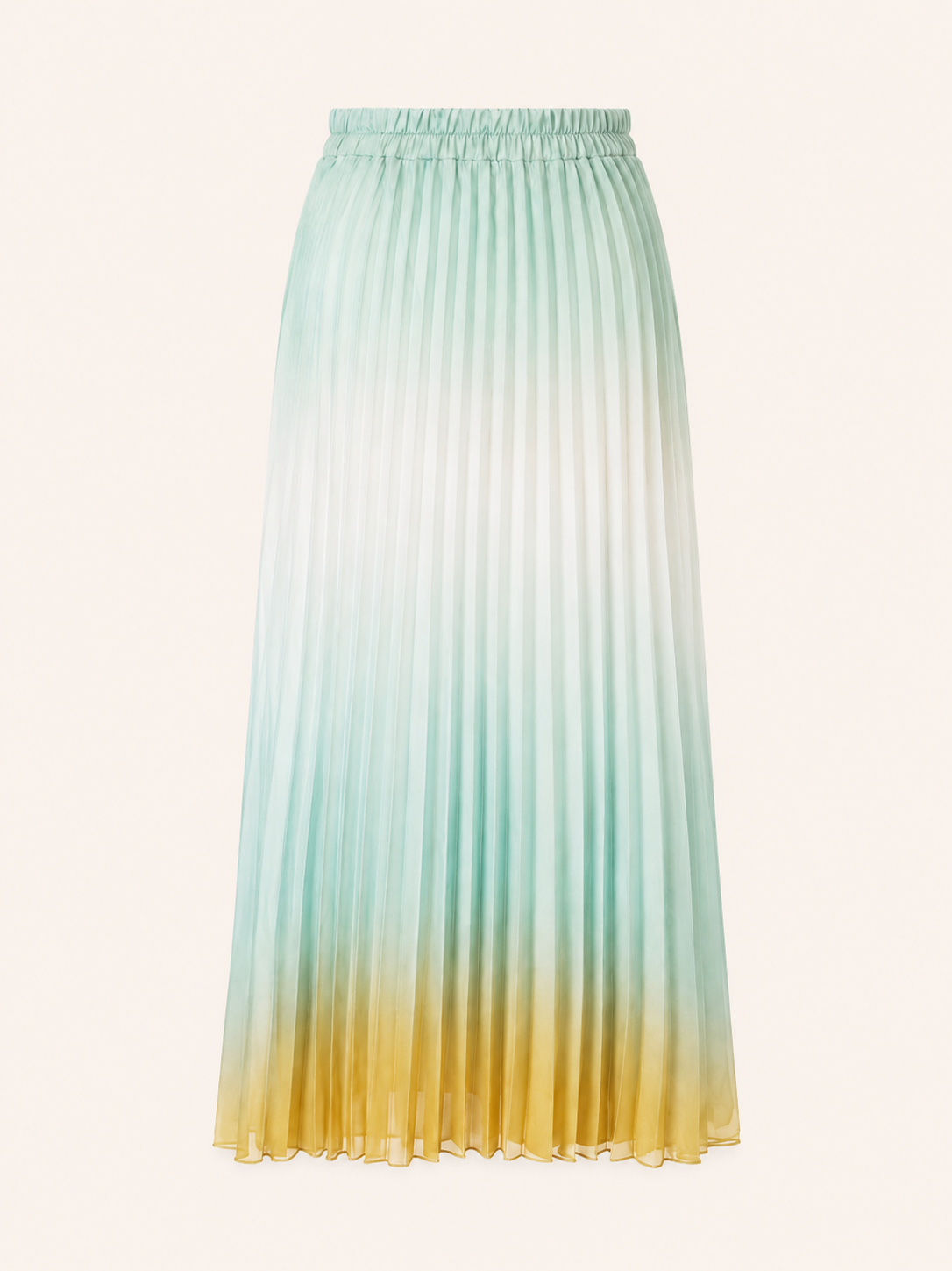 Jupe Longue Plissée Ombrée Vert Menthe pour Femme - Jupe Élégante en Chiffon Dégradé
