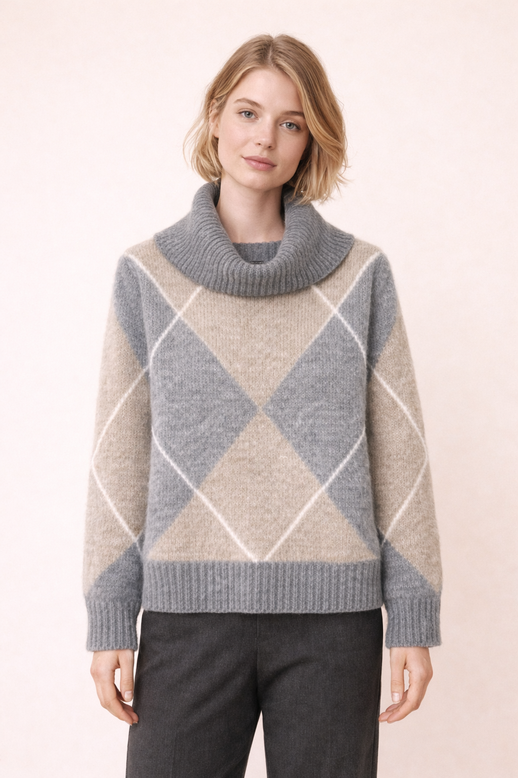 Relaxed fit grey/beige sweater