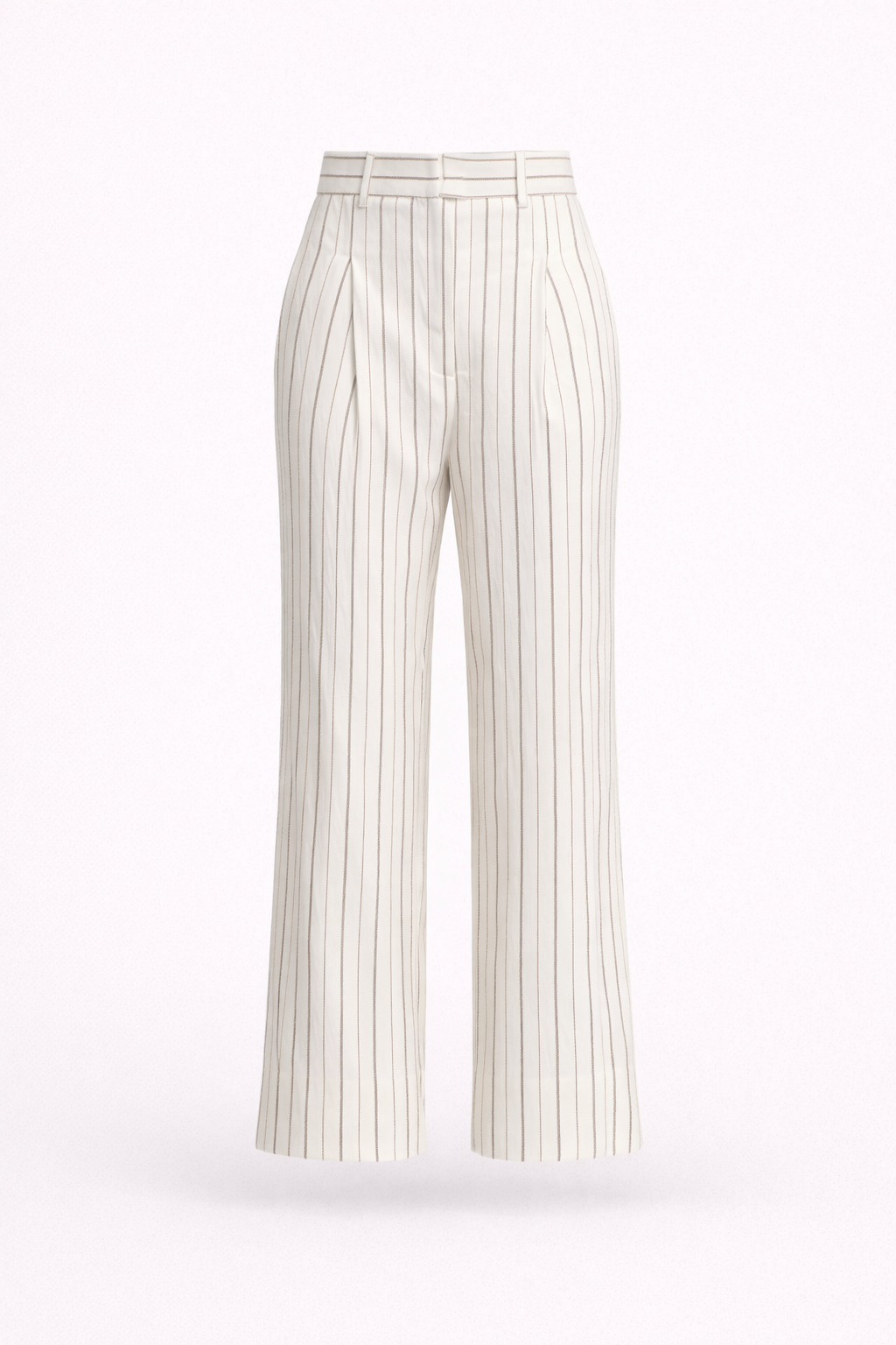 Ivory Pinstripe Tailored Trousers – Elegant Straight-Leg Pants
