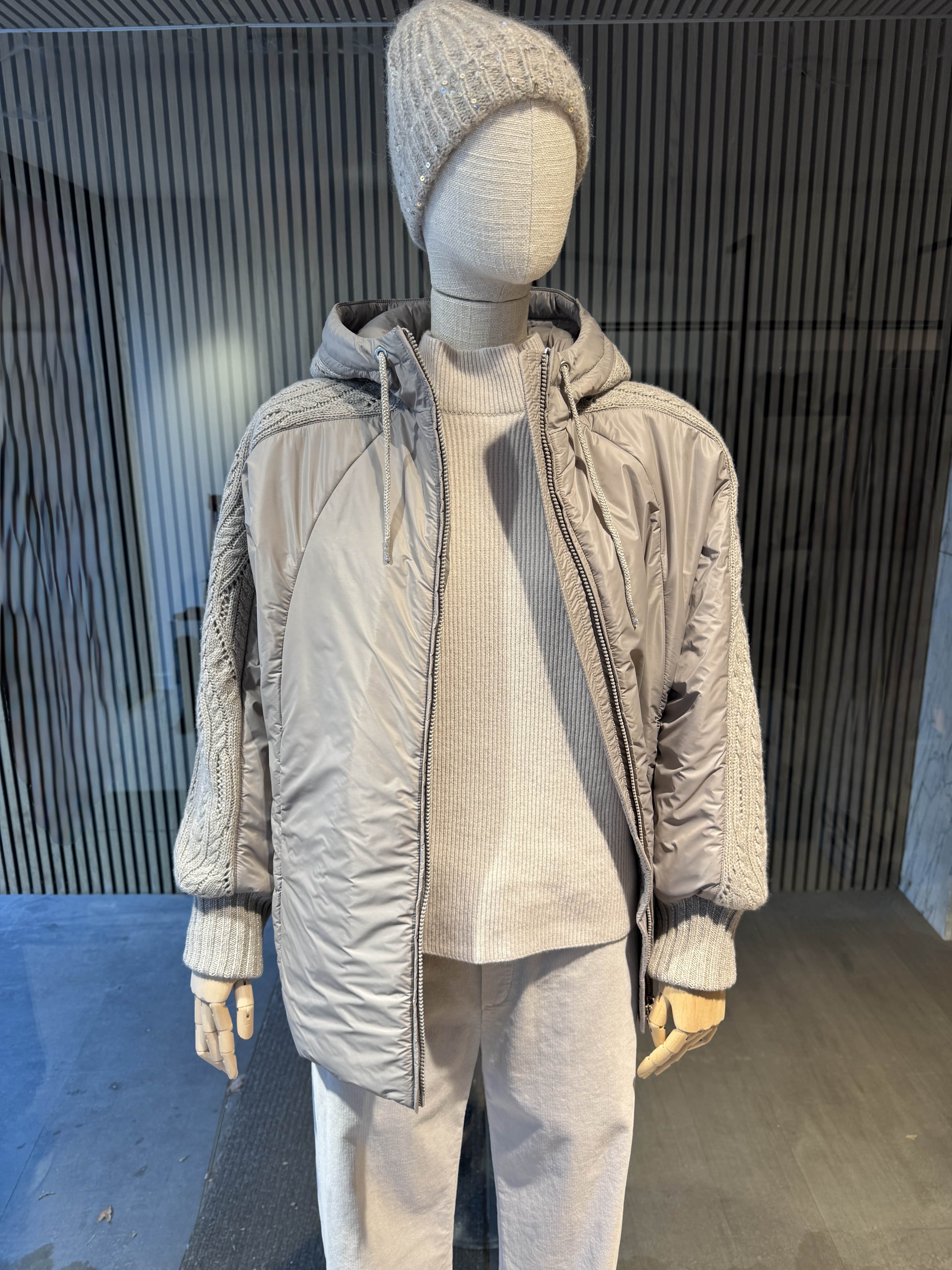 Relaxed fit padded jacket with knit details