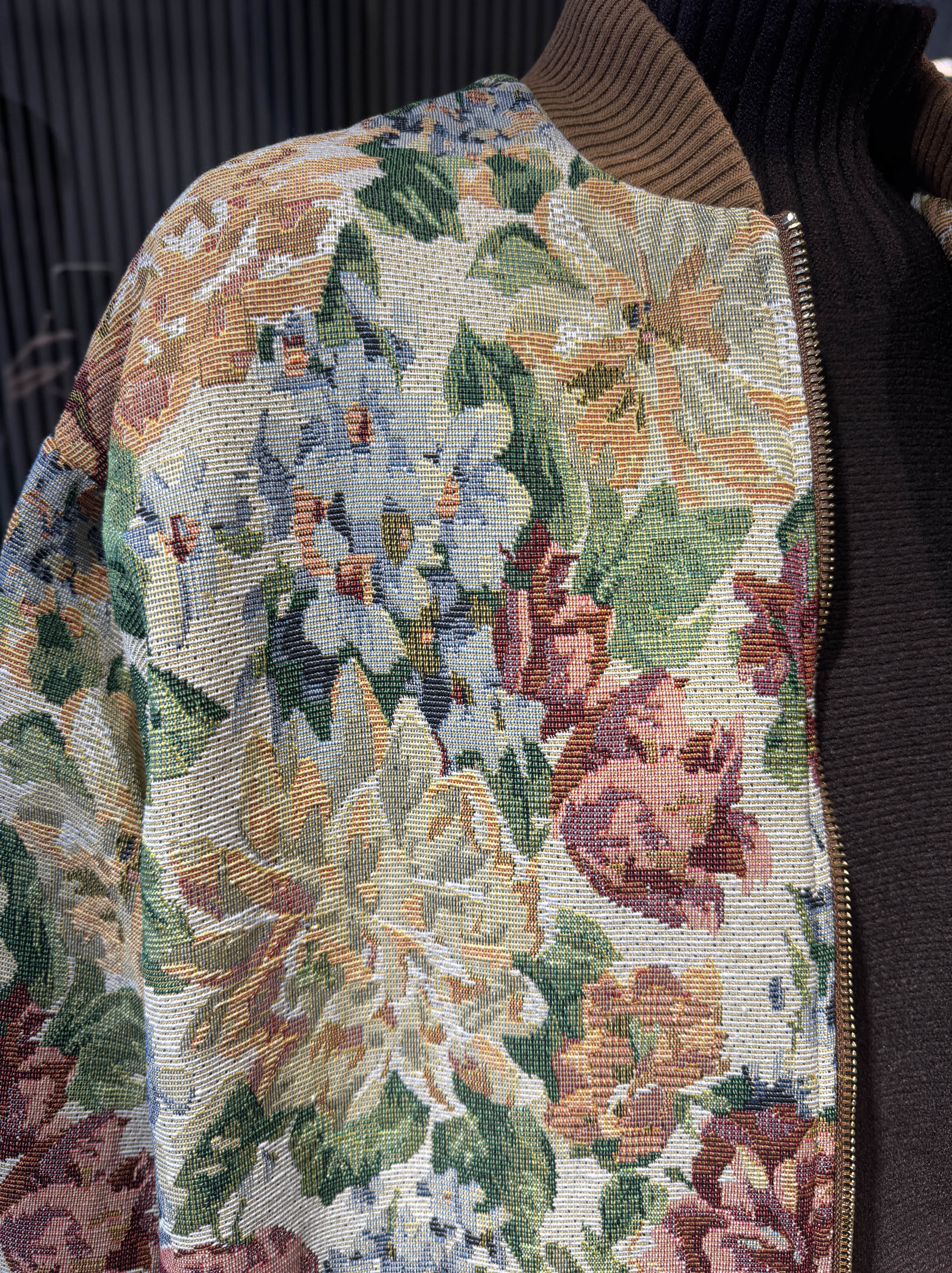 relaxed fit floral bomber jacket