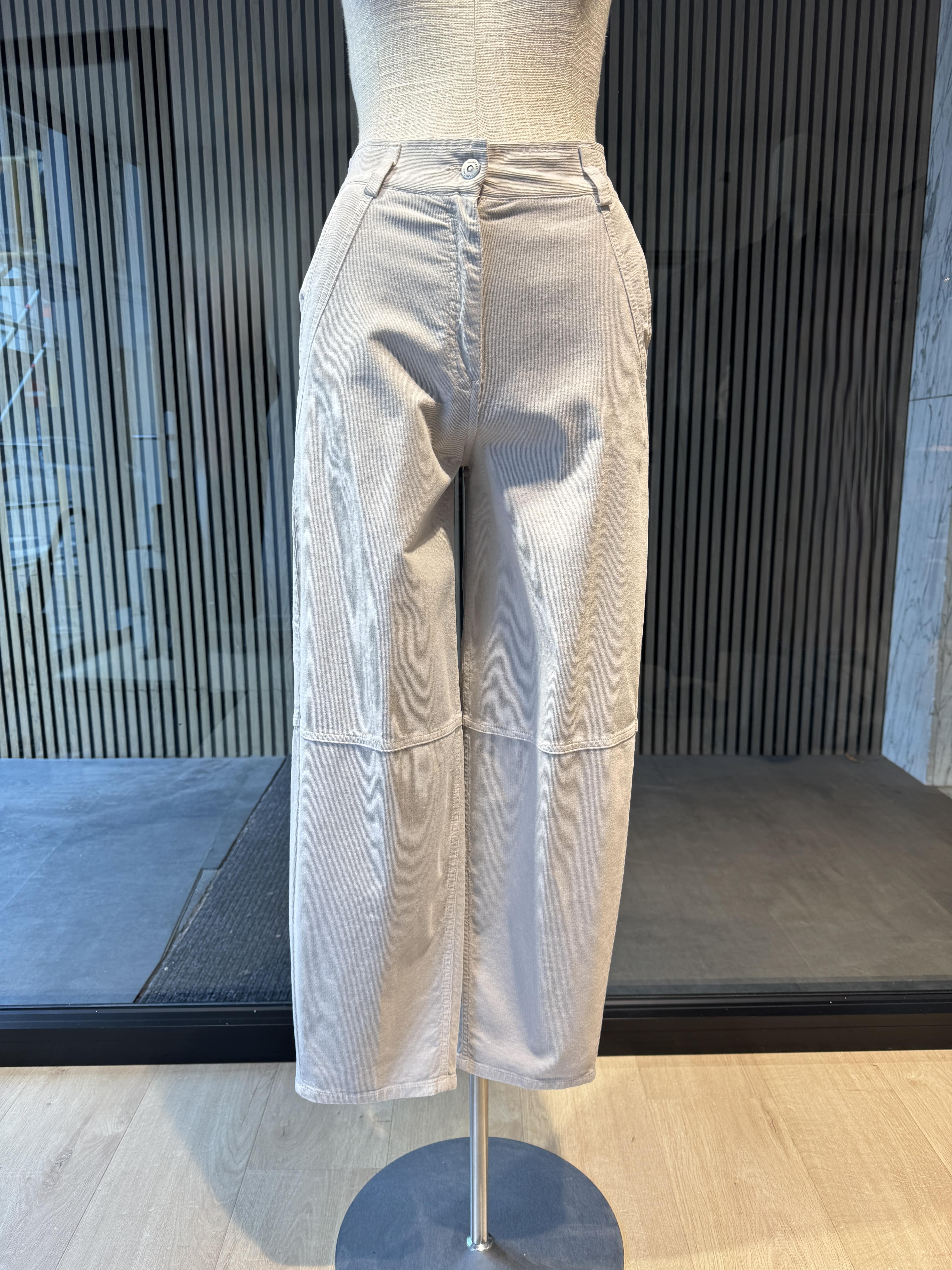 Relaxed fit corduroy soft beige trousers