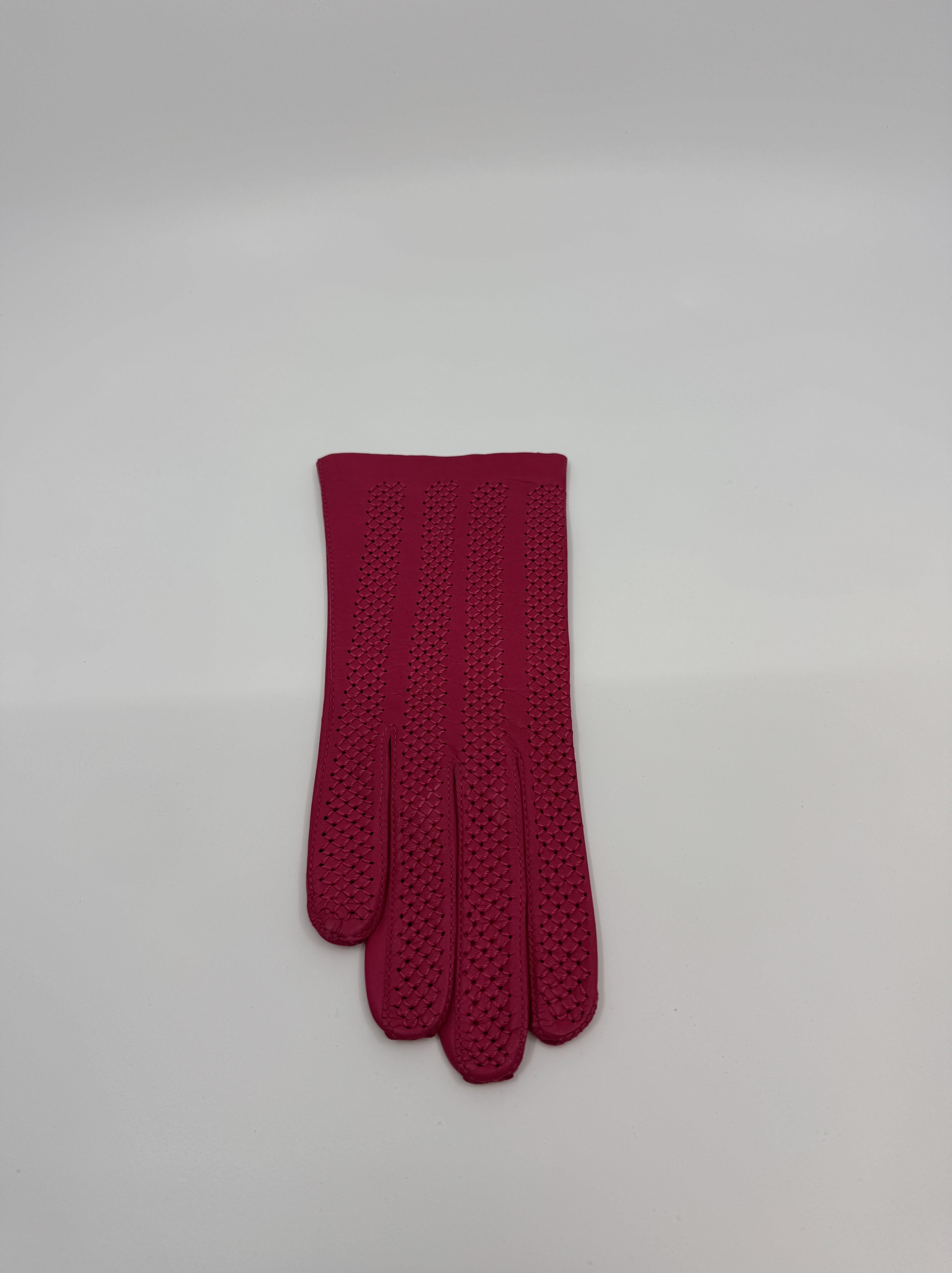 Vernazza women's hot pink leather gloves
