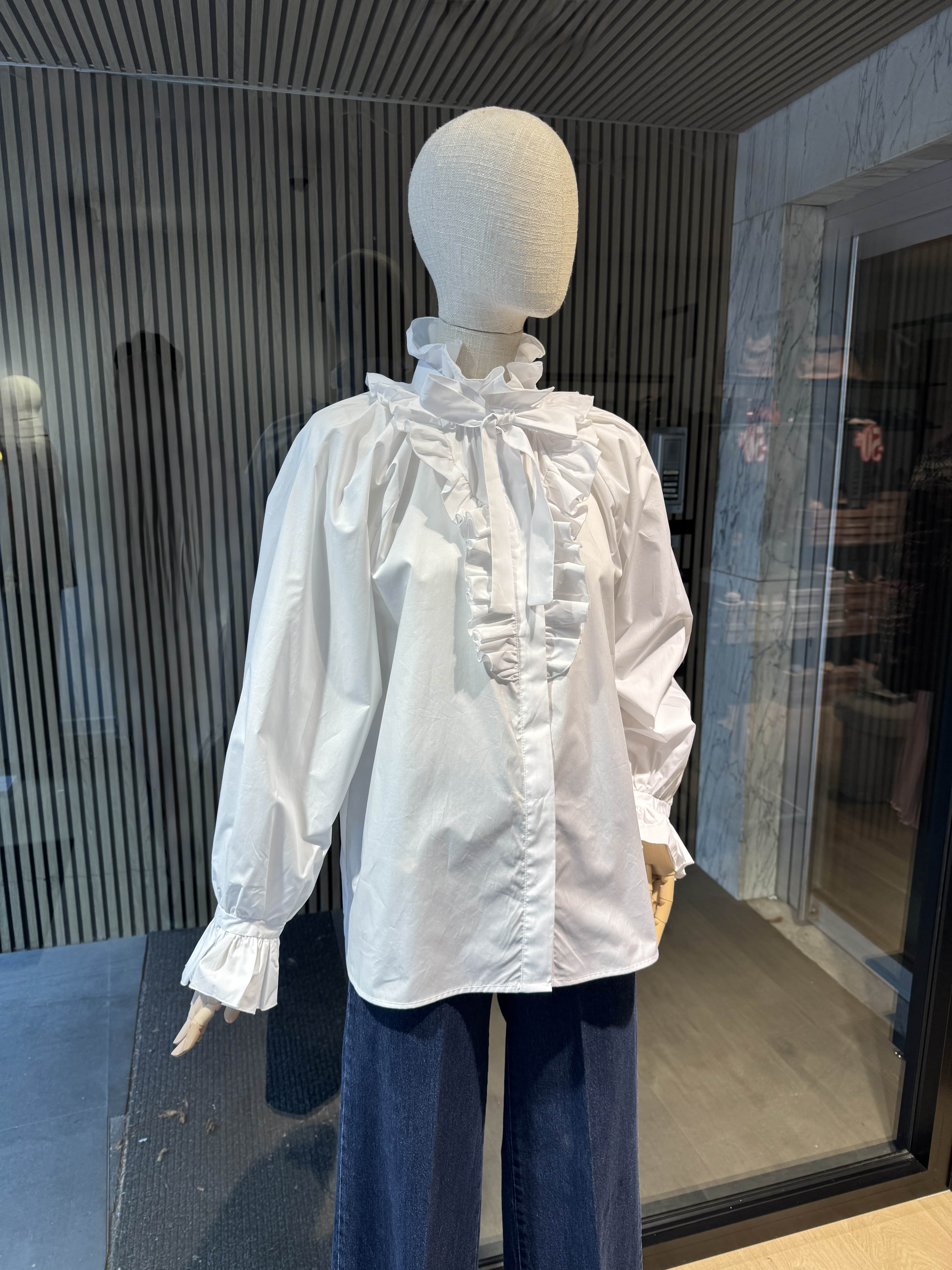 White shirt with ruffles
