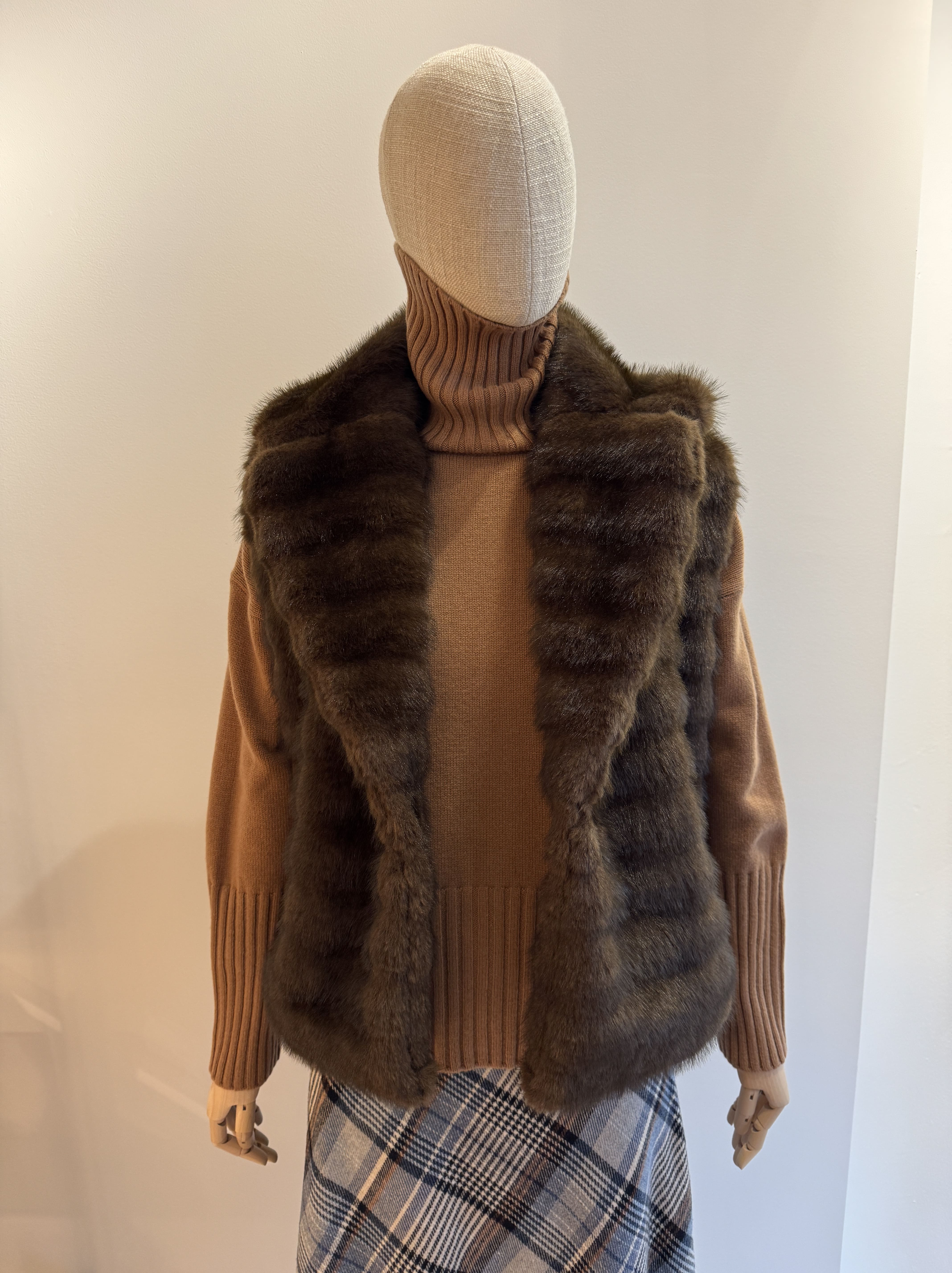 Faux fur brown vest
