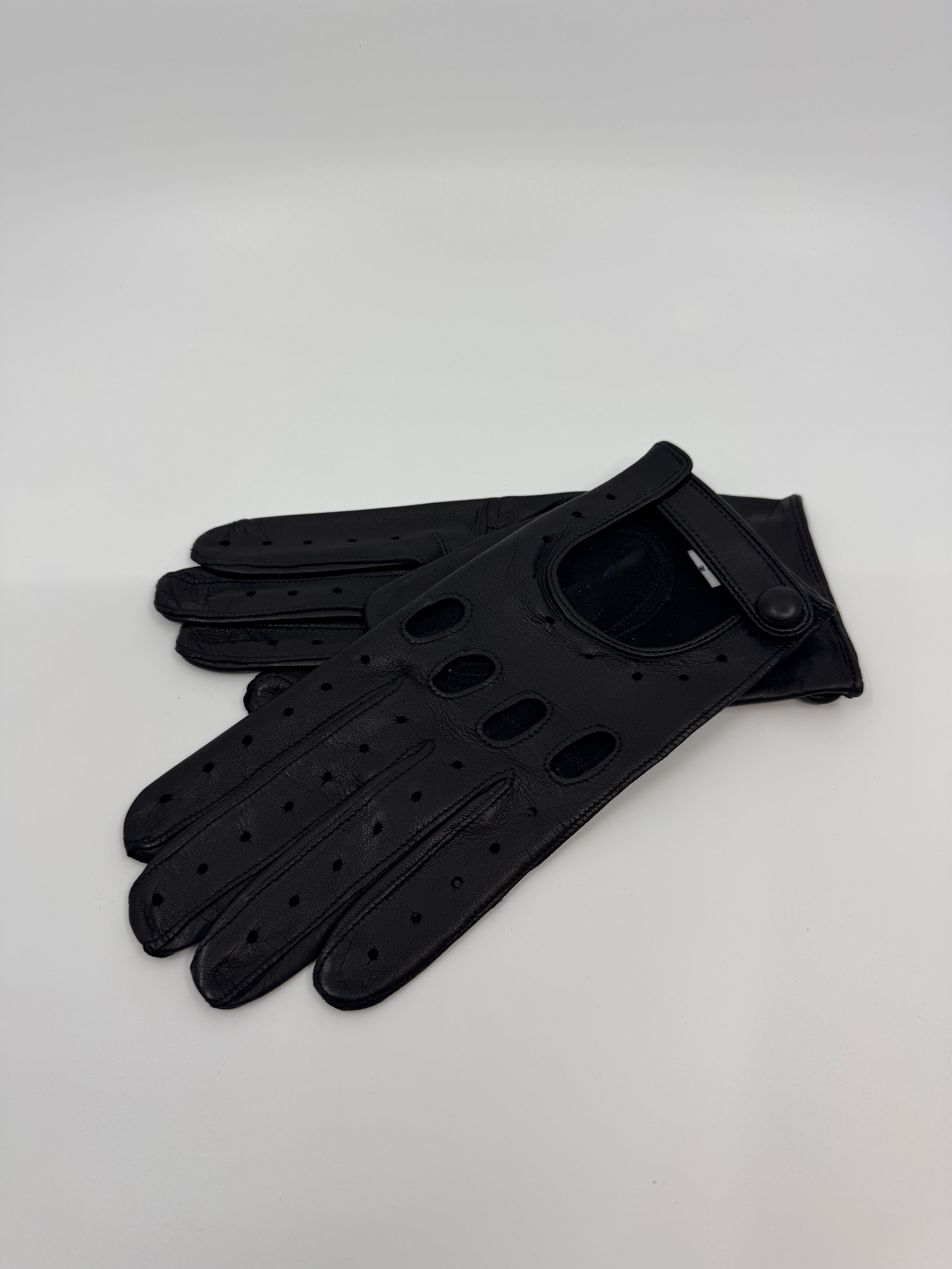 Messina Women's black leather driving gloves