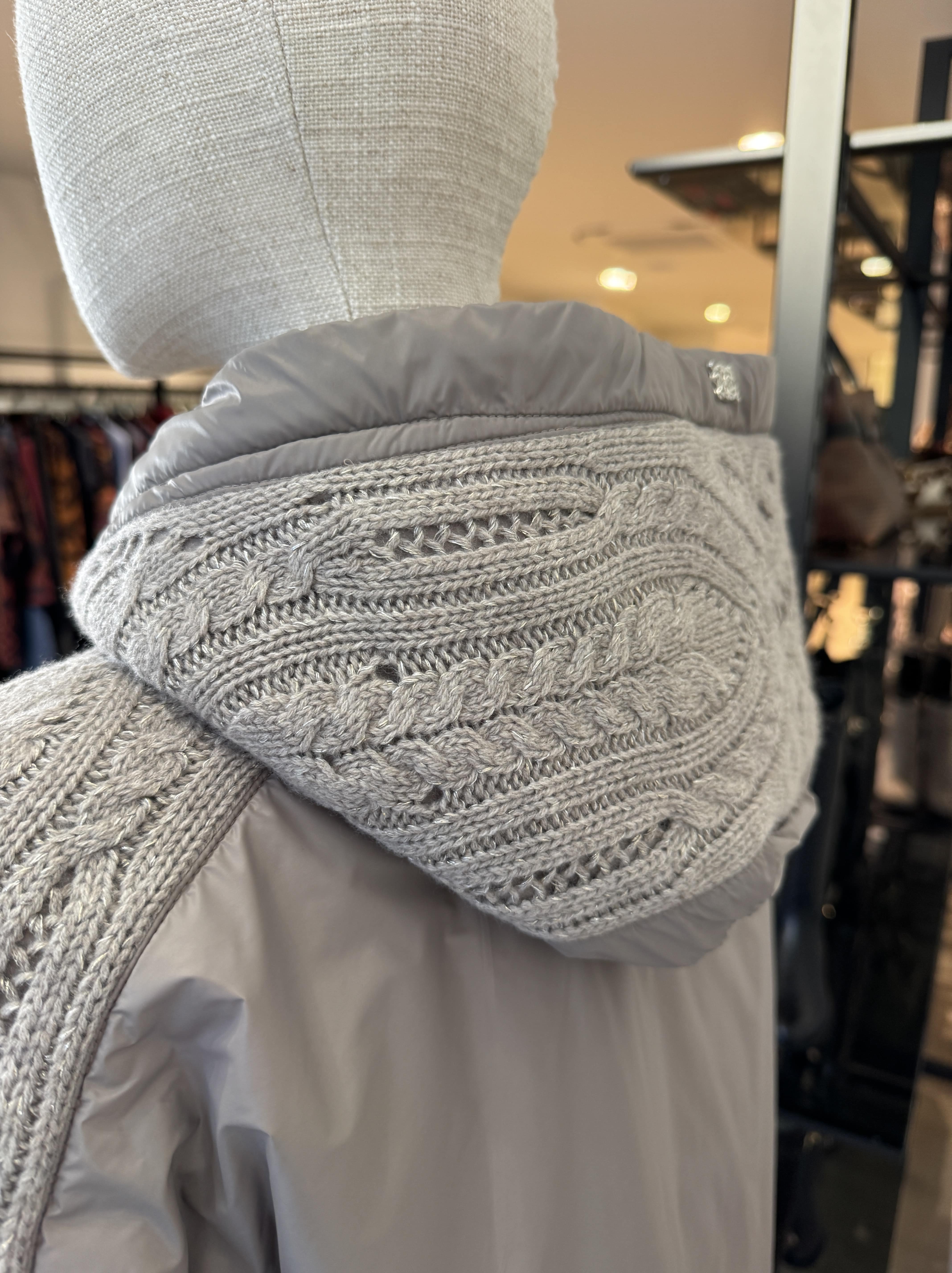 Relaxed fit padded jacket with knit details