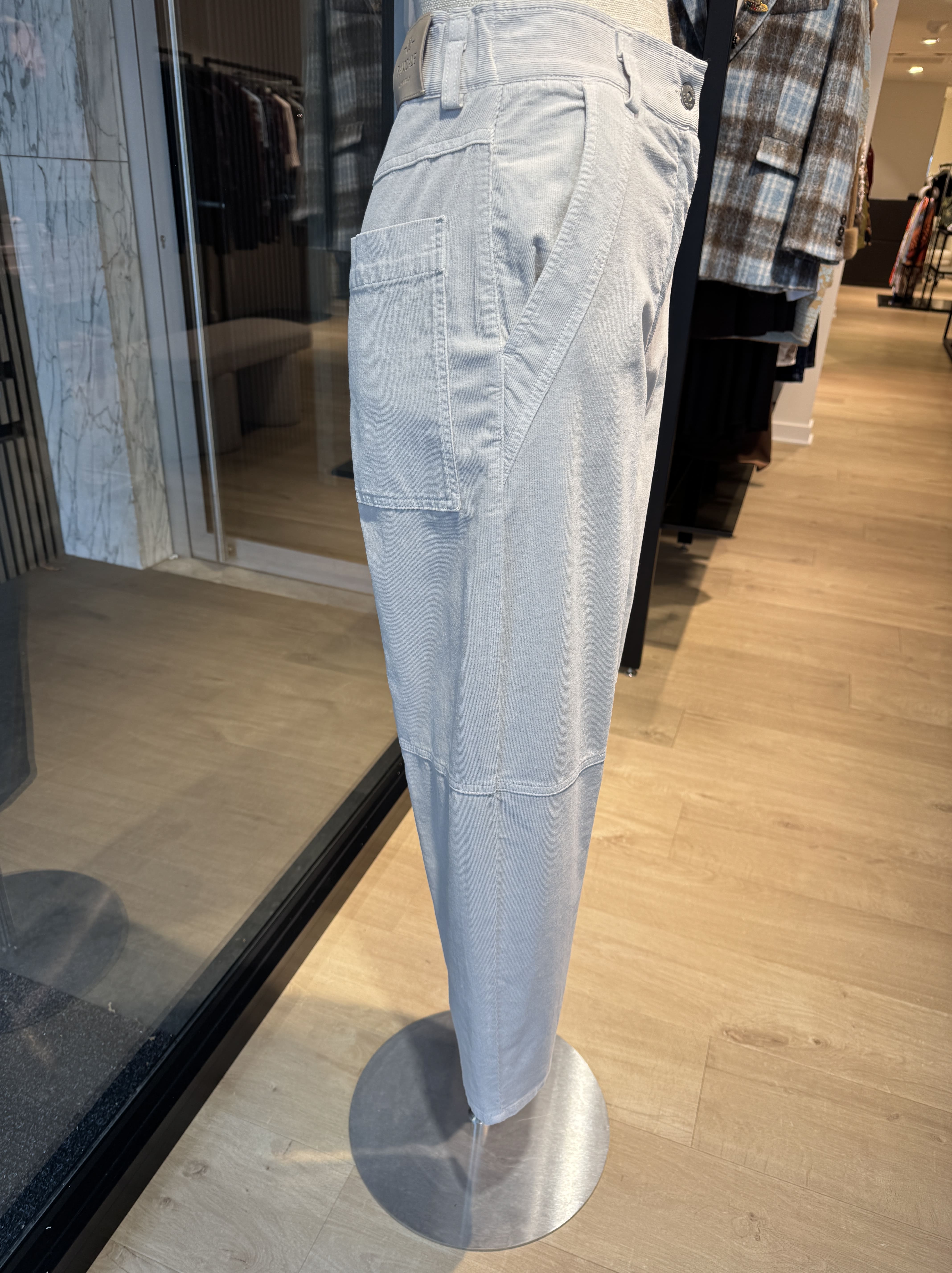 Relaxed fit corduroy soft beige trousers