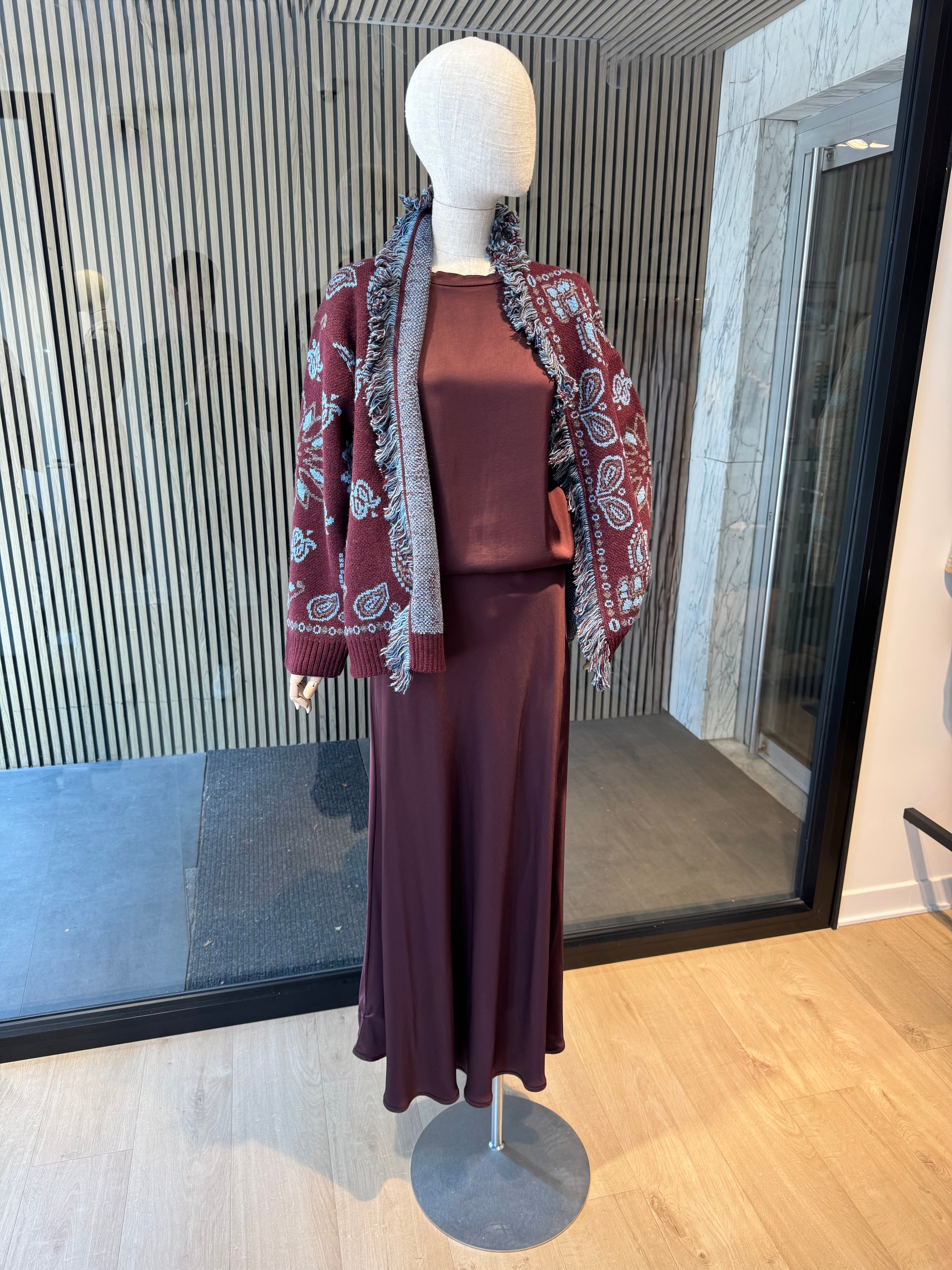 Cardigan in paisley print