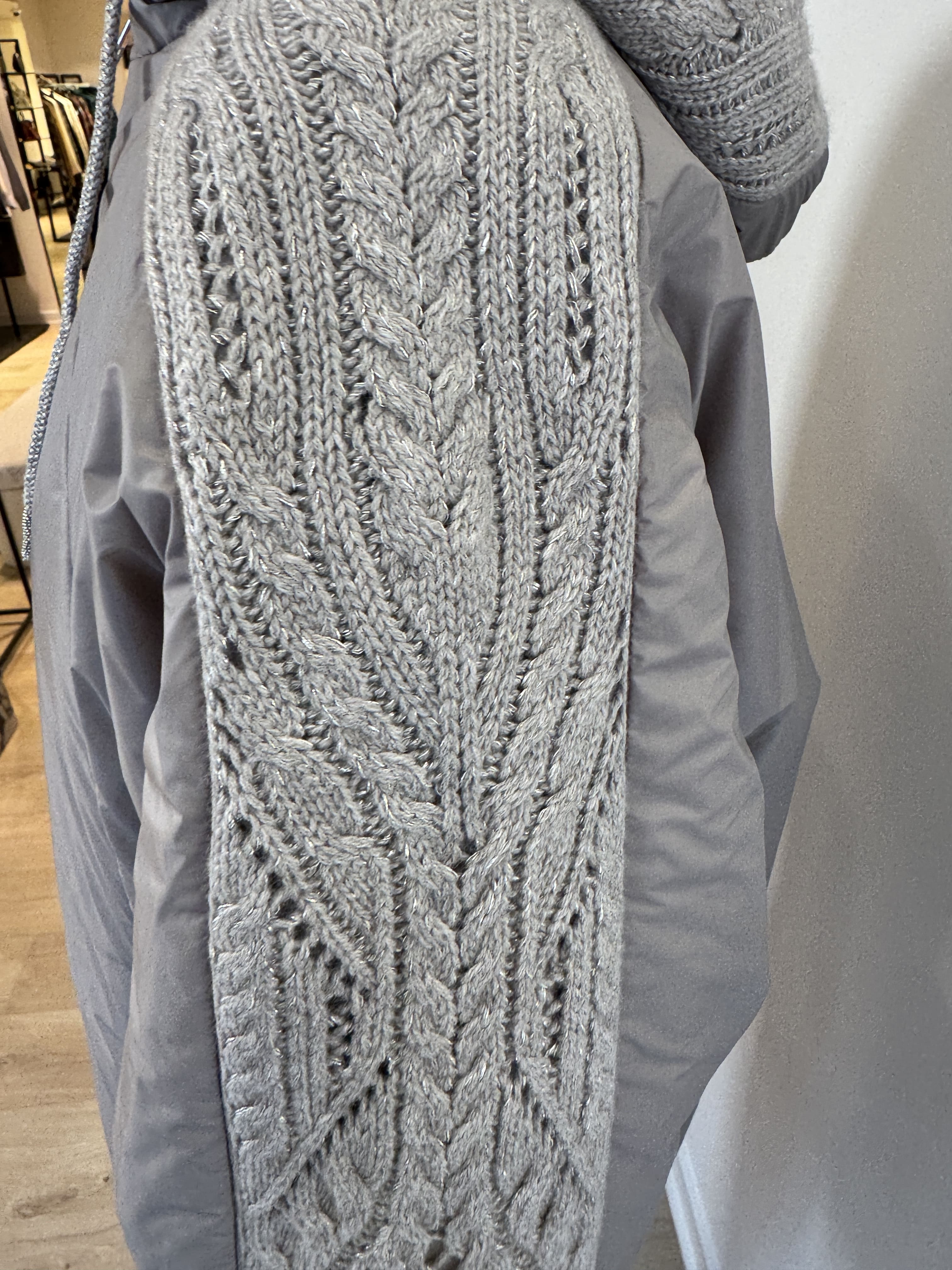 Relaxed fit padded jacket with knit details