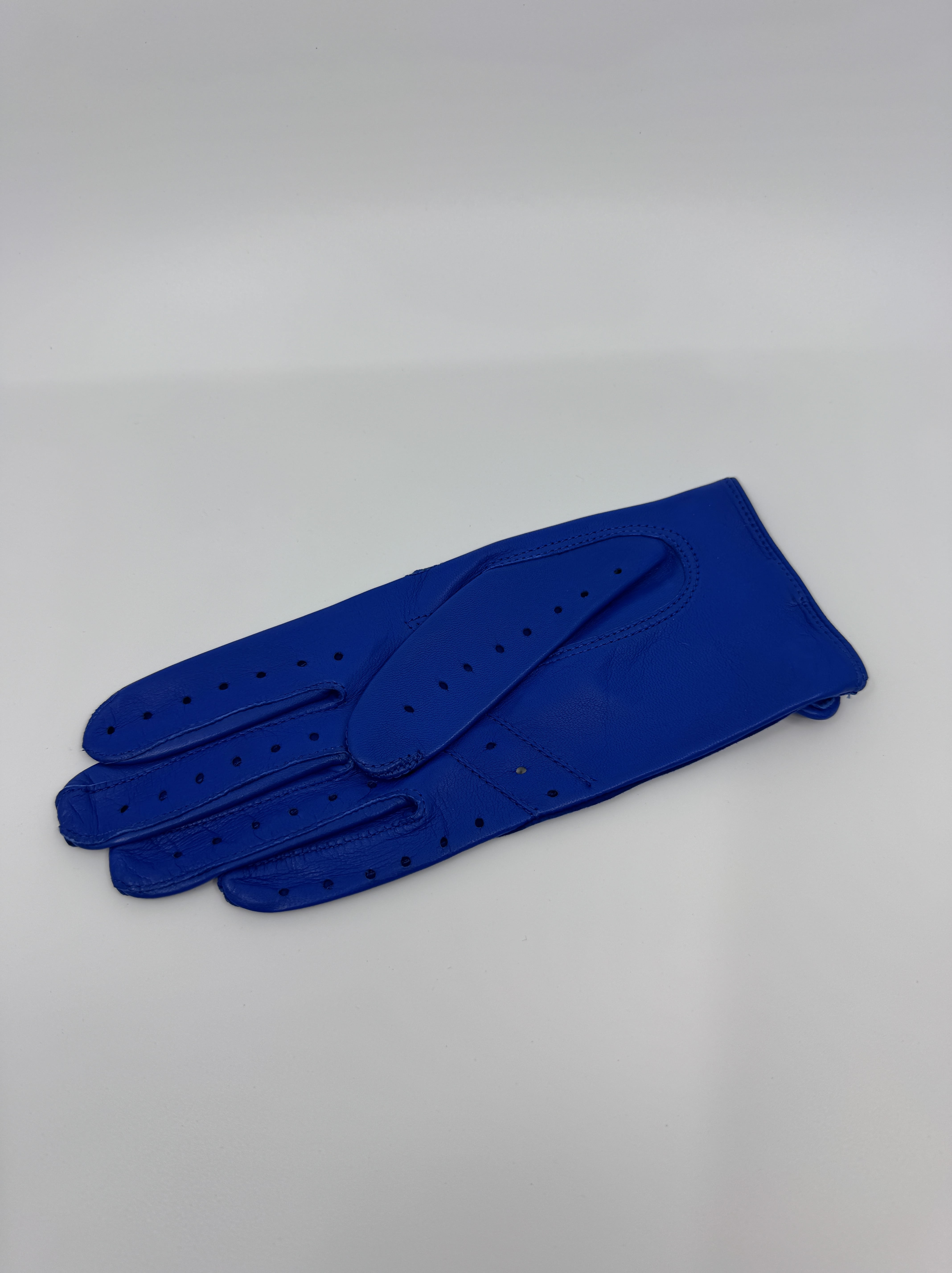 Messina Women's royal blue leather driving gloves