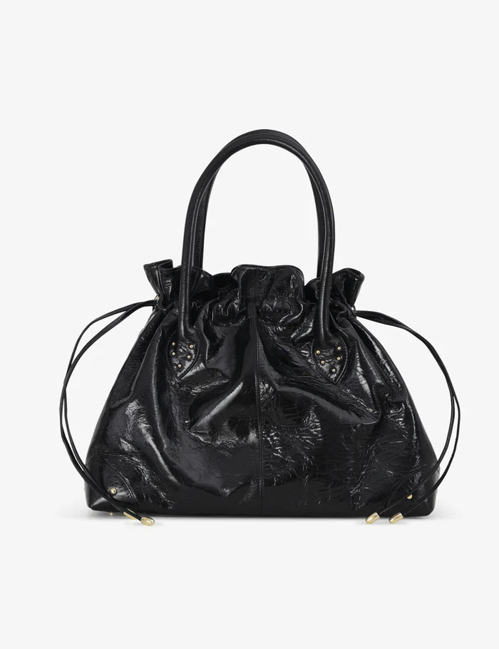 Tramontano Amalfi Maxi 3 handbag – Available at NEVE Antwerp – Black Italian Leather Tote - Front - Black