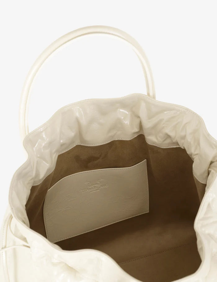 Tramontano Amalfi Maxi 3 handbag – Available at NEVE Antwerp – Black Italian Leather Tote - Inside - Cream