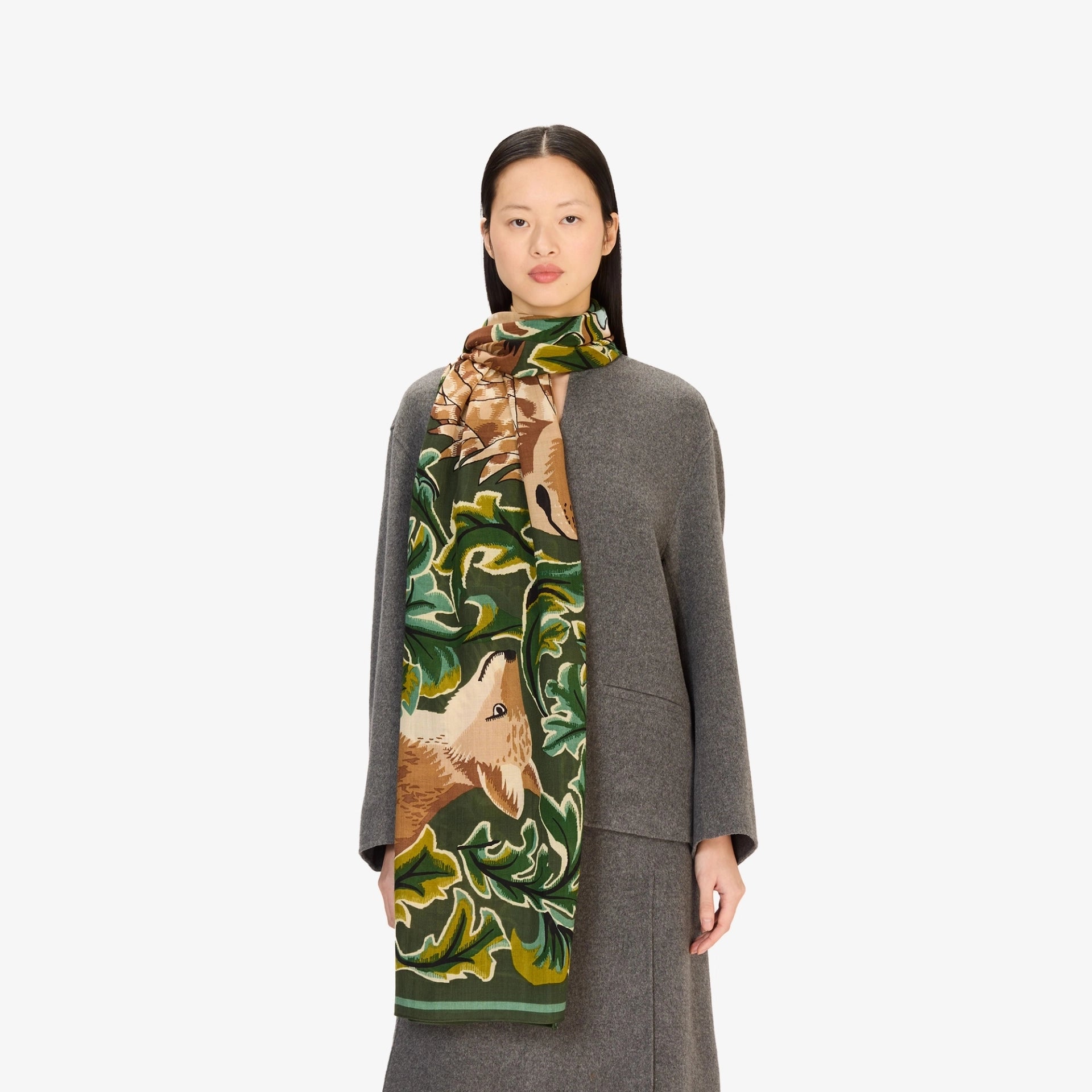 Scarf 100 Leonard green wool