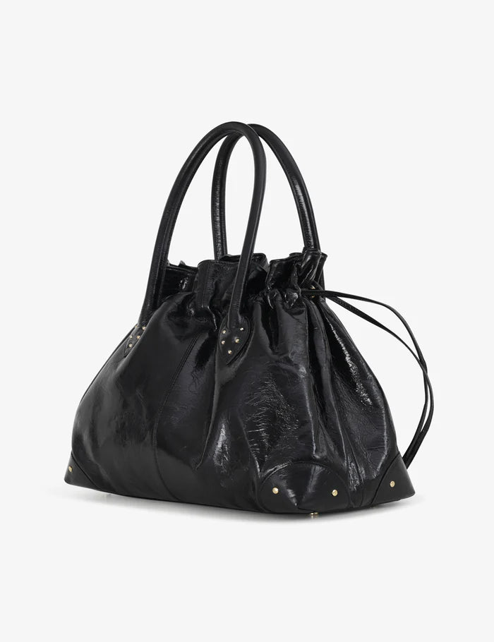 Tramontano Amalfi Maxi 3 handbag – Available at NEVE Antwerp – Black Italian Leather Tote - Side - Black