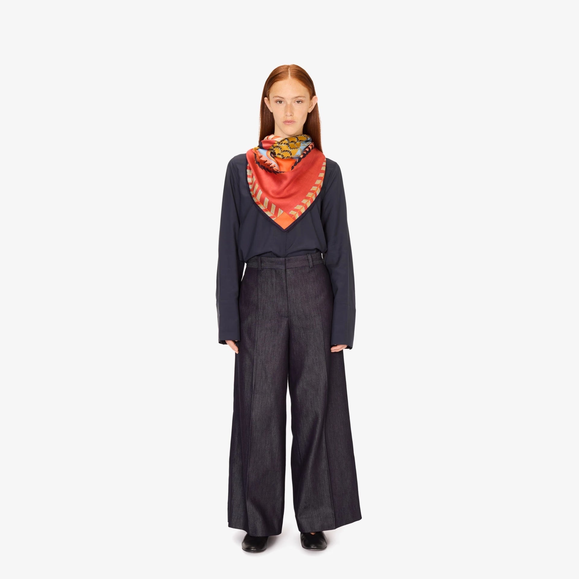 Scarf square 130 - toucan orange