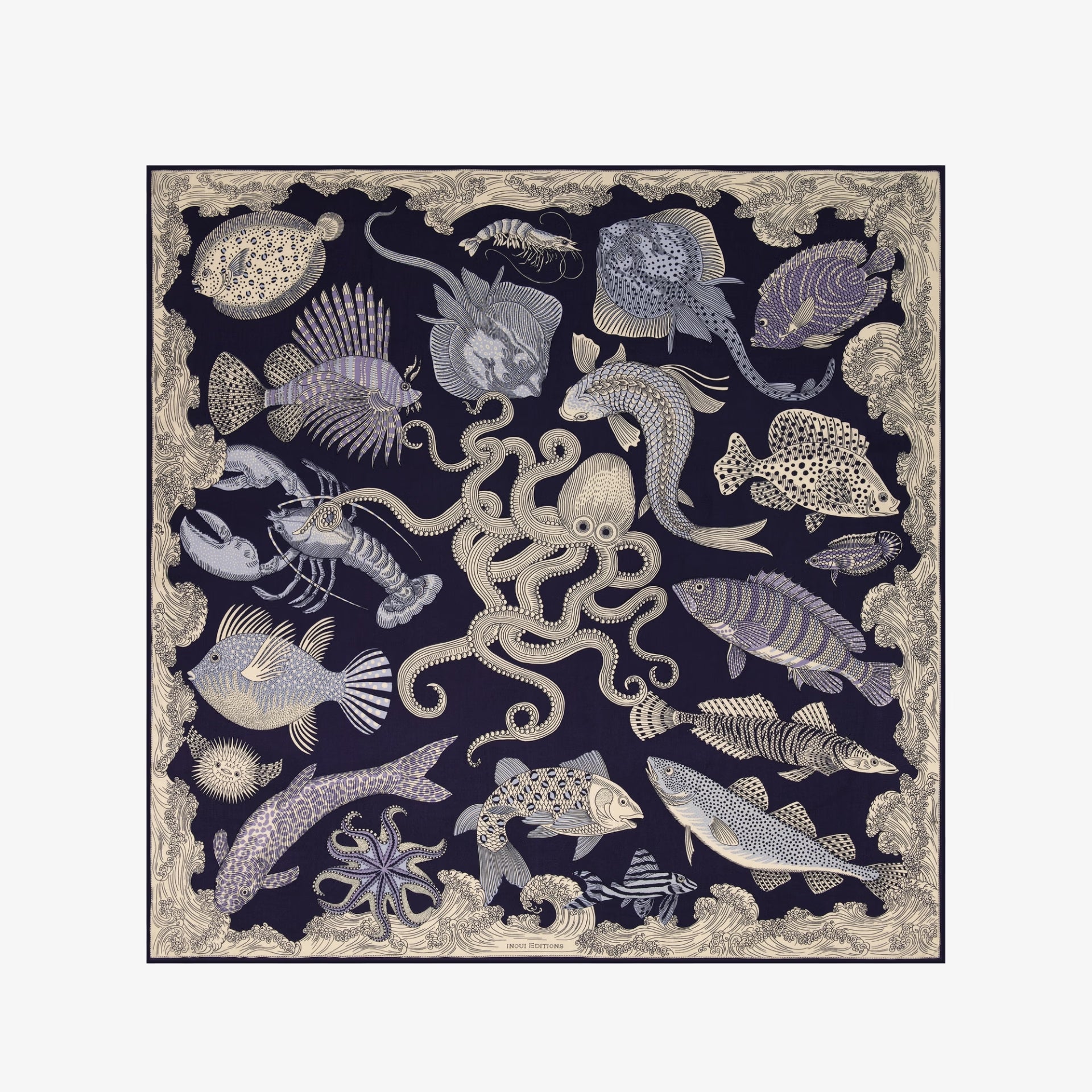 Scarf square 130 - poseidon blue