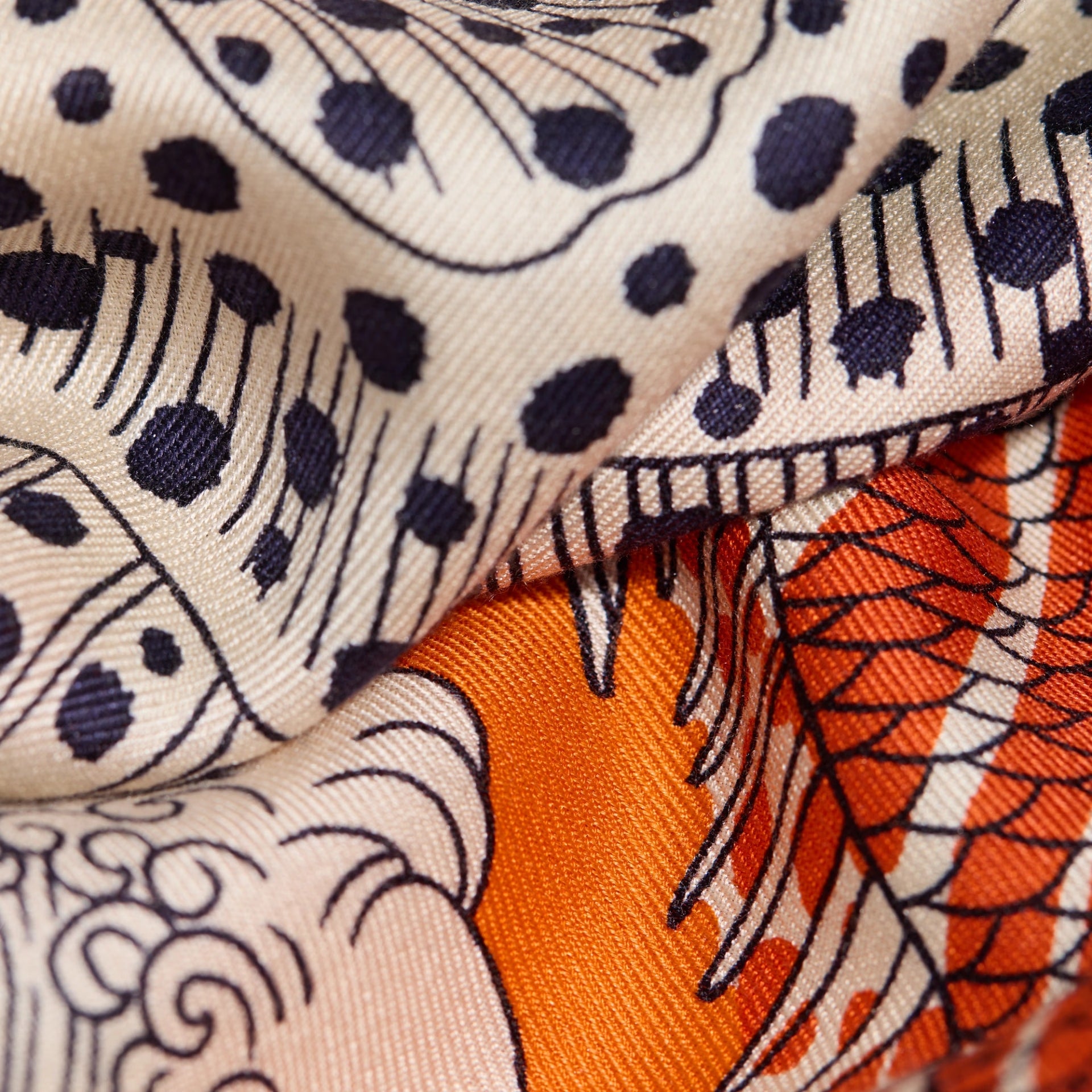 Scarf square 130 - poseidon orange