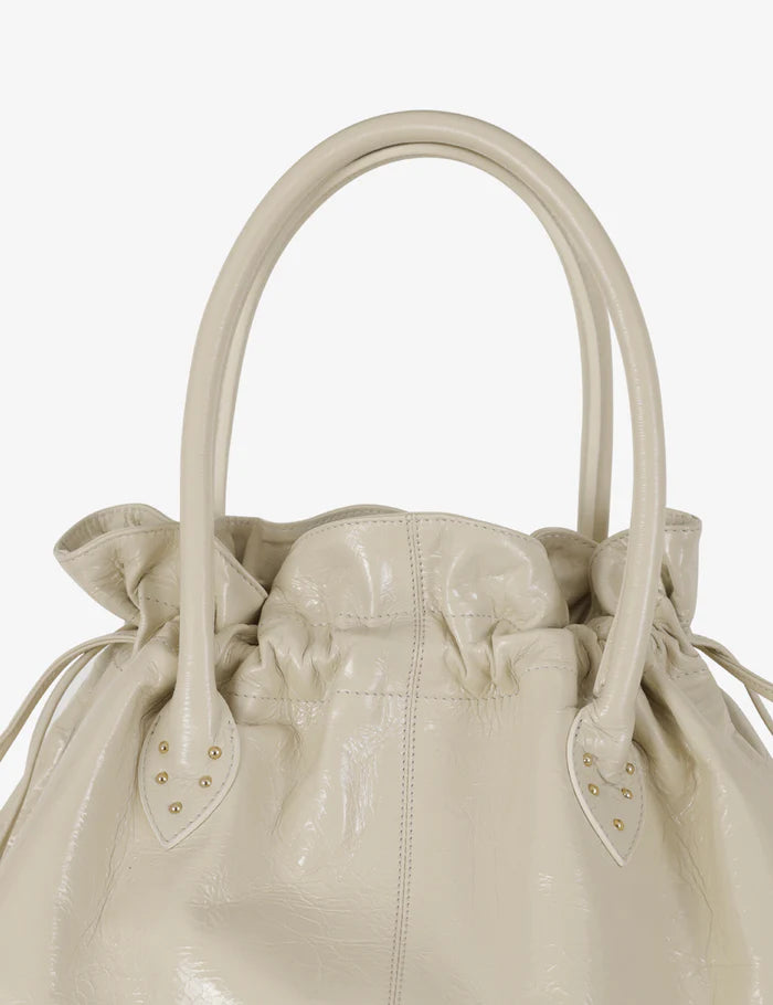 Tramontano Amalfi Maxi 3 handbag – Available at NEVE Antwerp – Black Italian Leather Tote - Handle - Cream