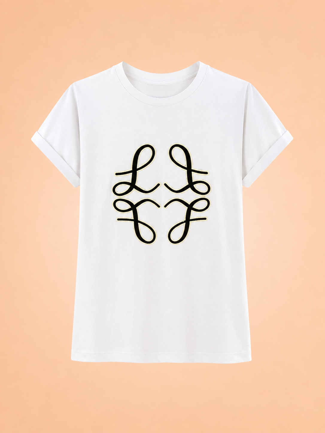 Luxury White Logo T-Shirt - Premium Cotton Women's Crew Neck Tee