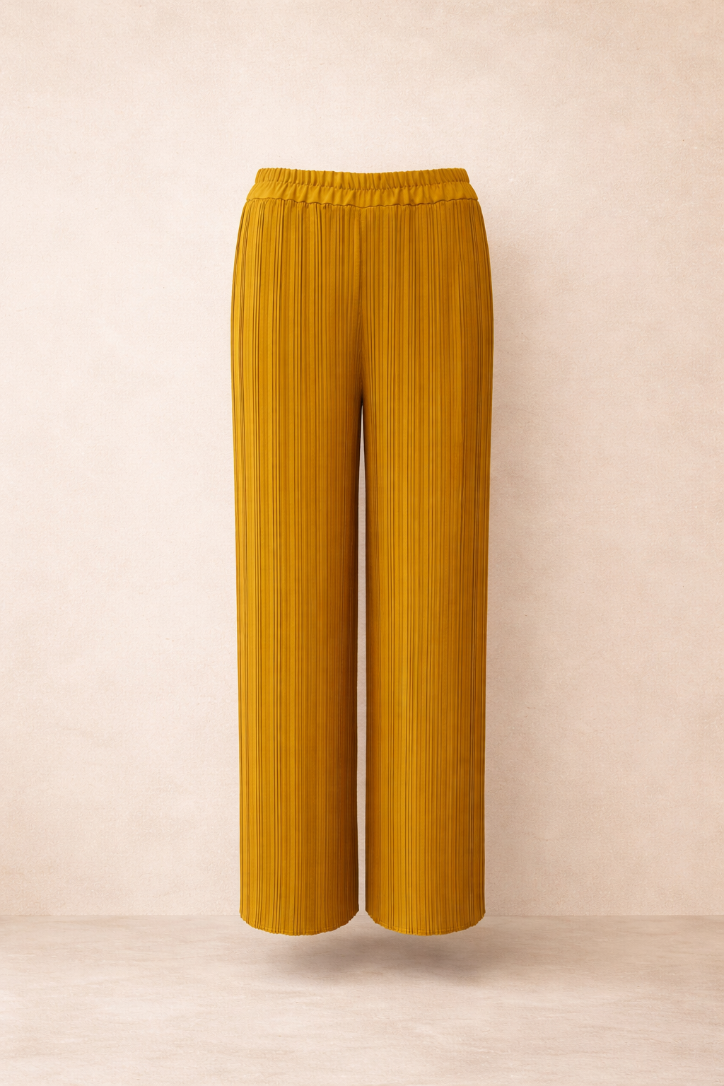 Mustard Pleated Relaxed Fit Trousers