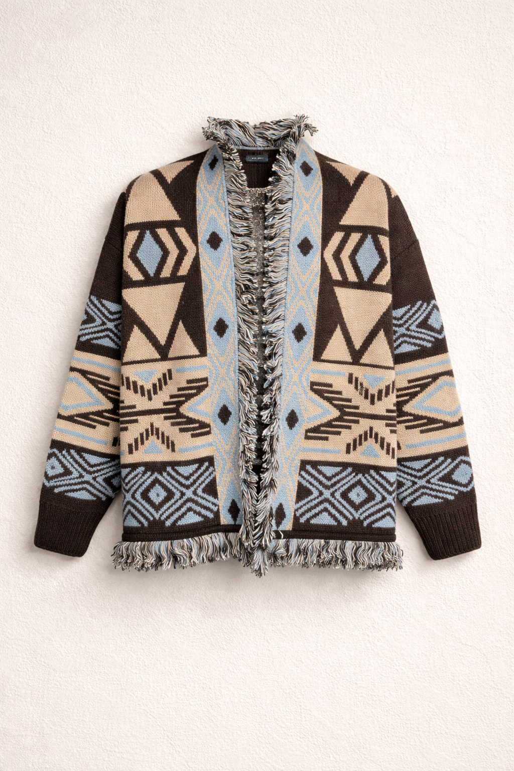 Relaxed Fit Aztec Fringe Cardigan