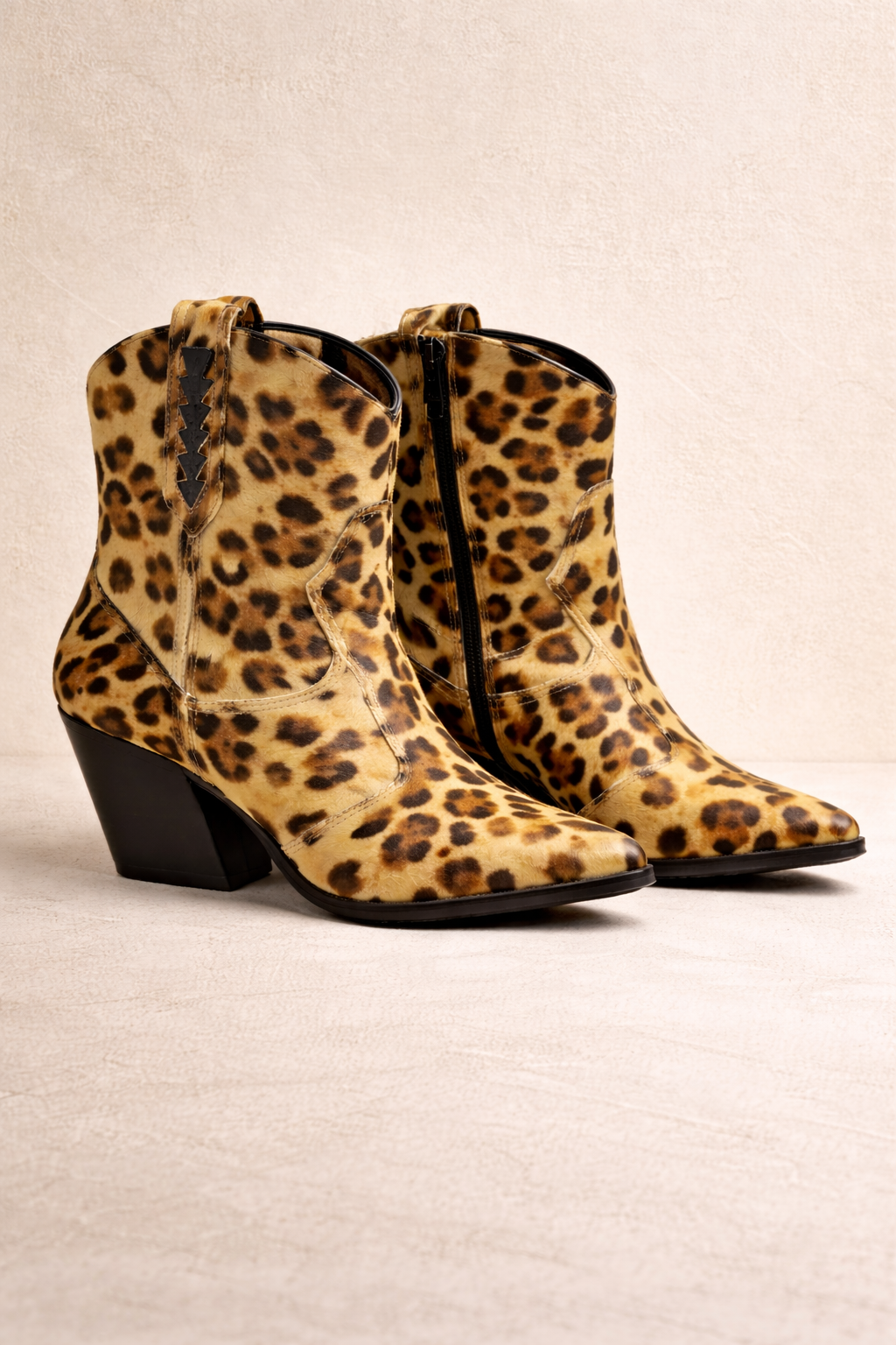 Leopard Haircalf Ankle Boots