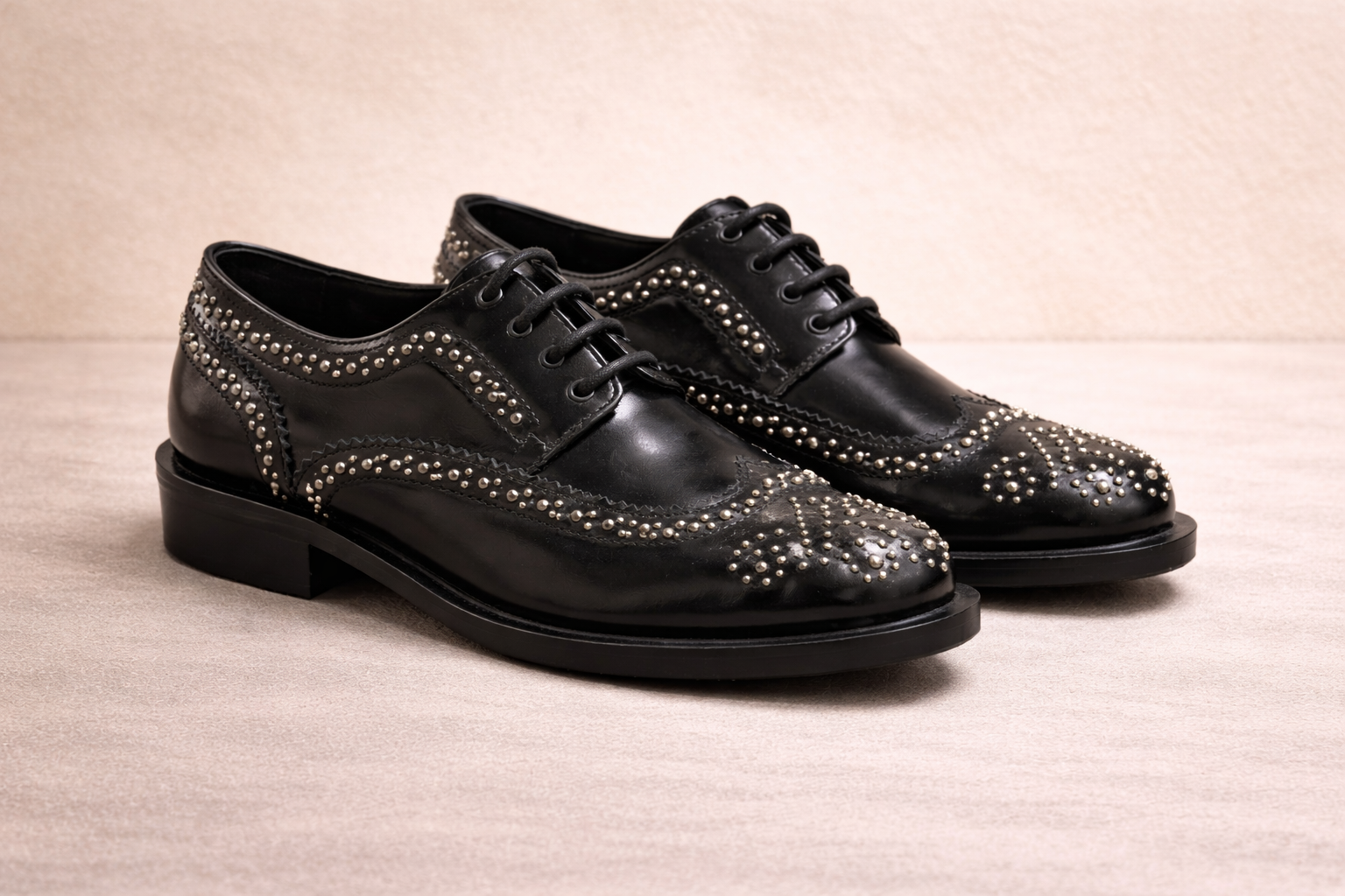 Studded Leather derby shoes