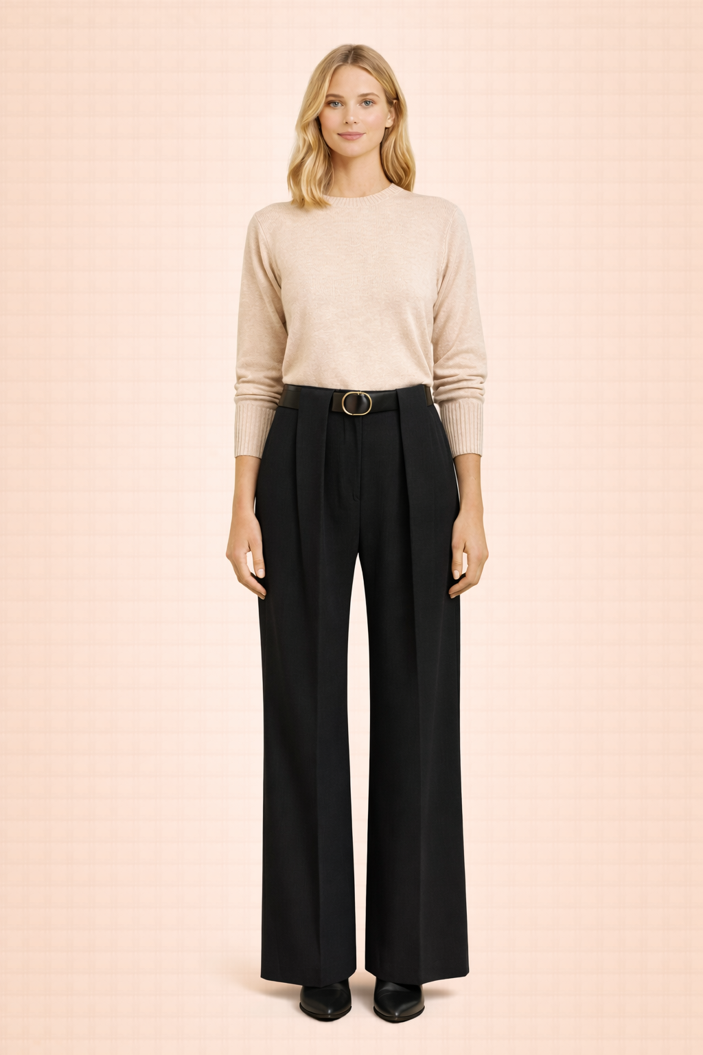 Relaxed fit black trousers