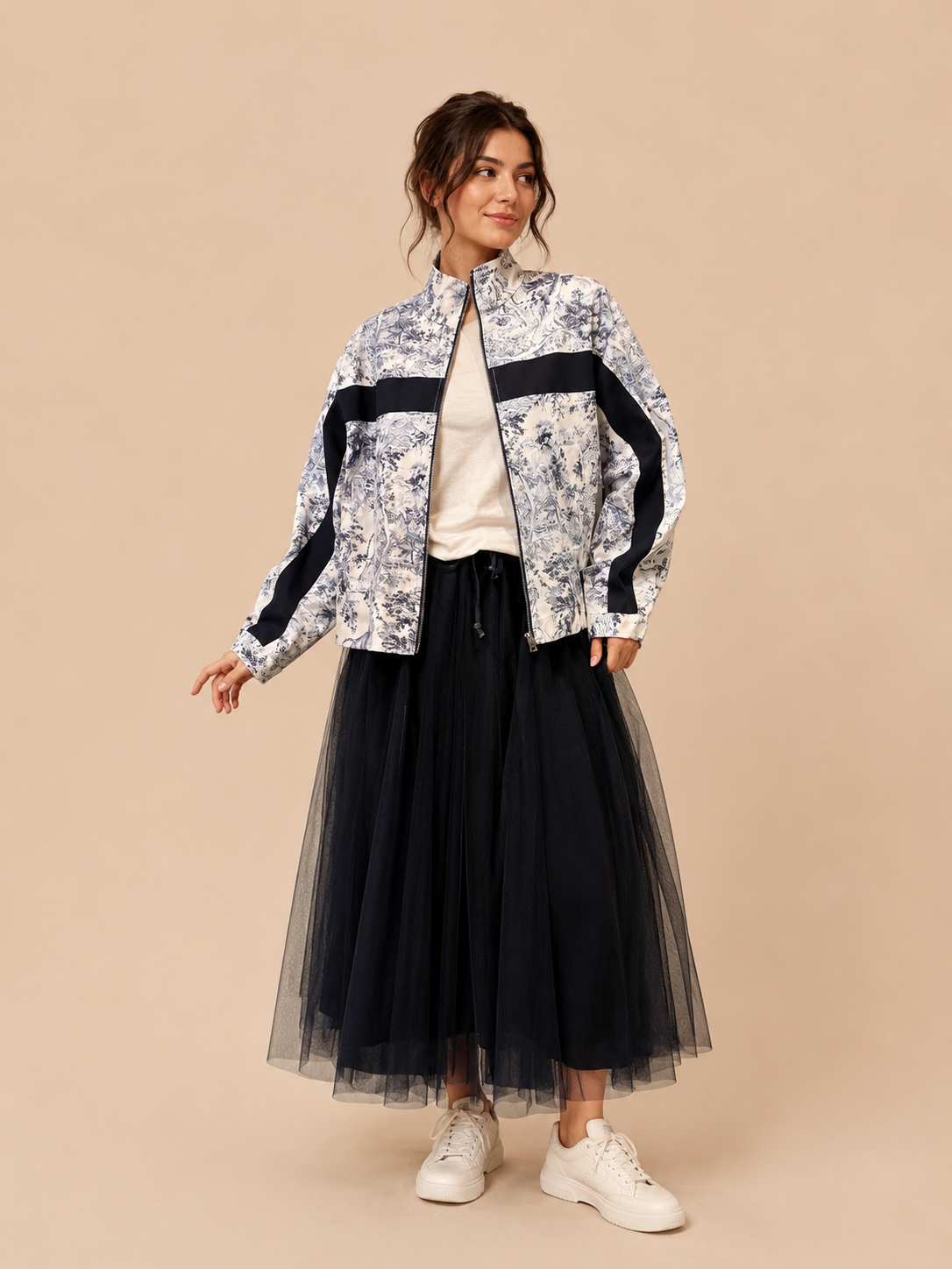 Midnight Navy Tulle Midi Skirt - Elegant Flowy Mesh Skirt
